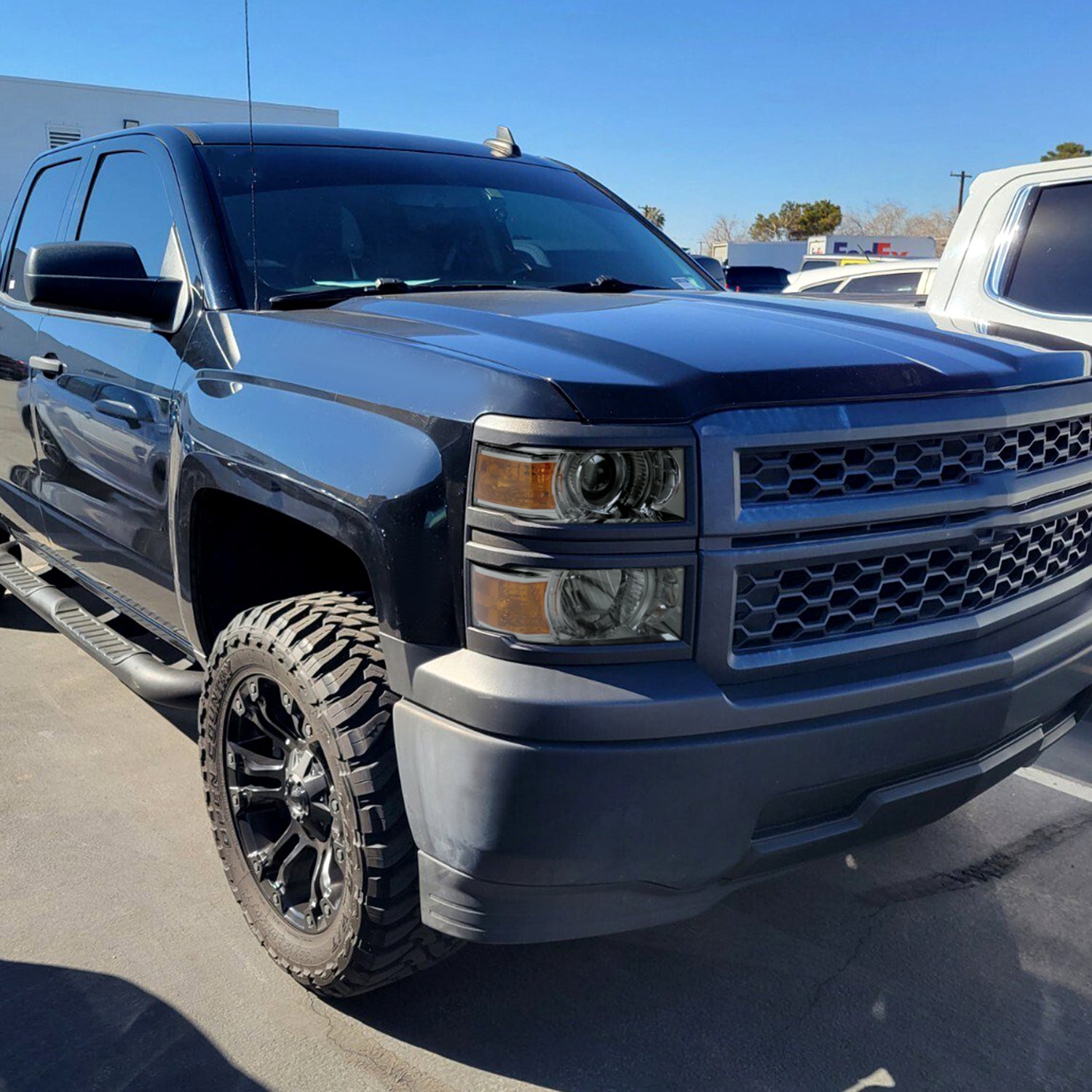 2014-2015 Chevy Silverado 1500 Projector Headlights Trim Black/Light Smoke