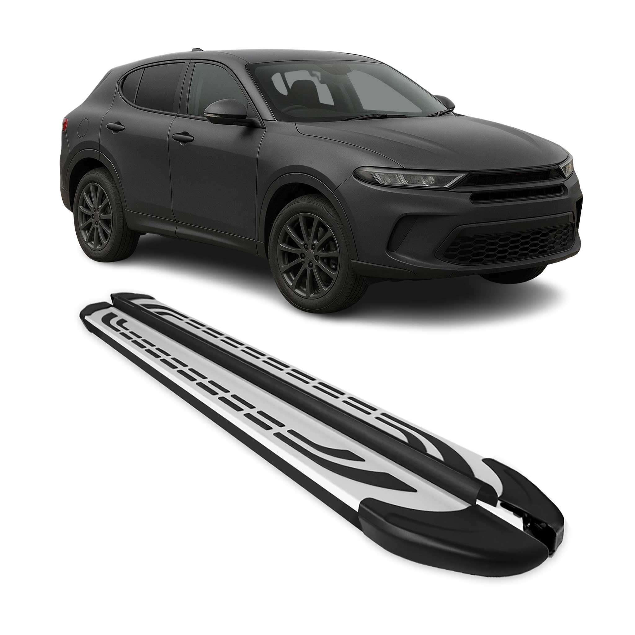 2023-2025 Dodge Hornet Running Boards Side Steps Silver & Black