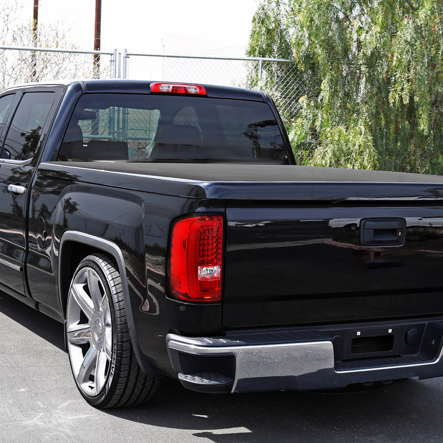 2014-2018 GMC Sierra 1500/2500HD/3500HD LED Tail Lights Chrome/Red Lens