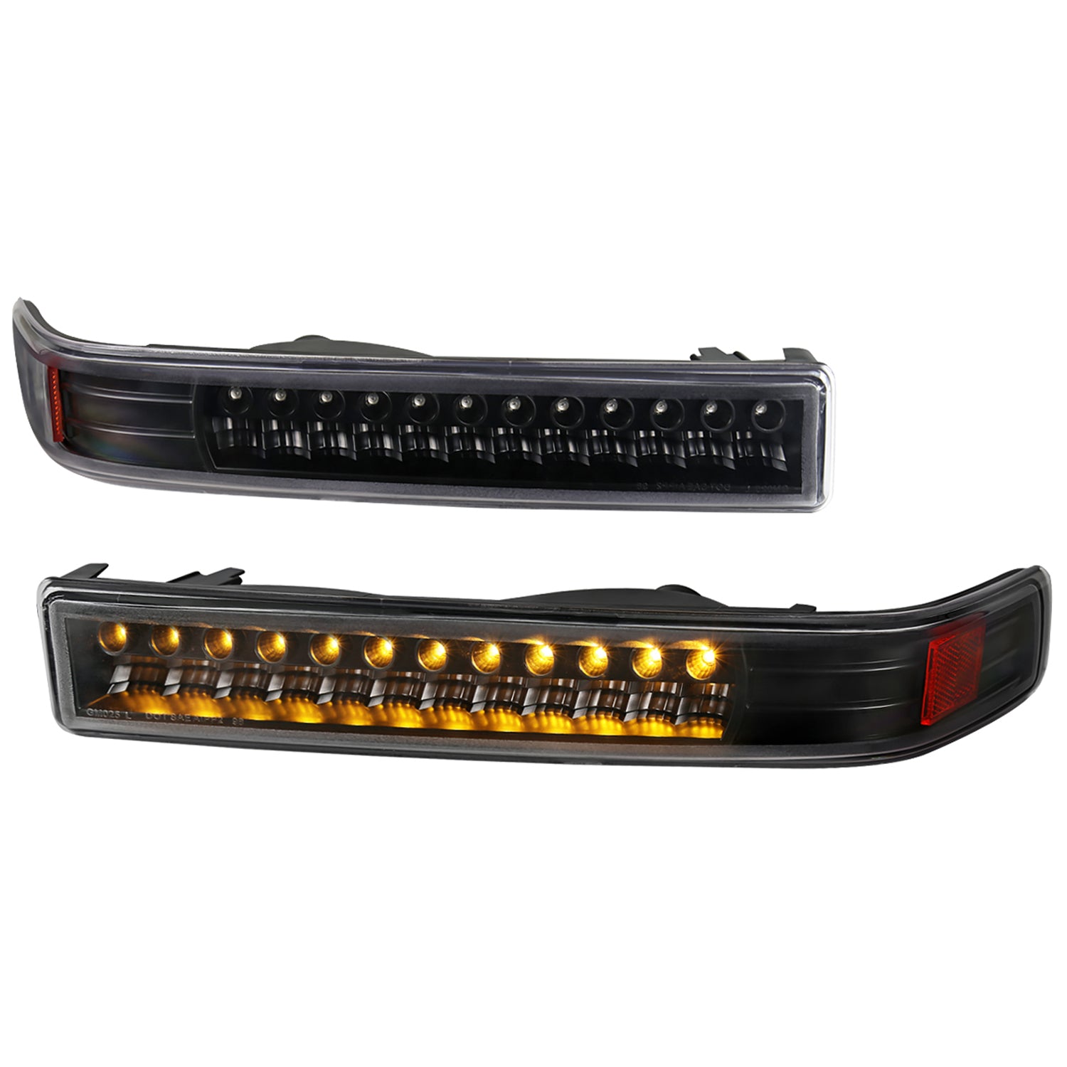 1998-2004 Chevy S10/ GMC Sonoma LED Bumper Lights Matte Black/Clear Lens