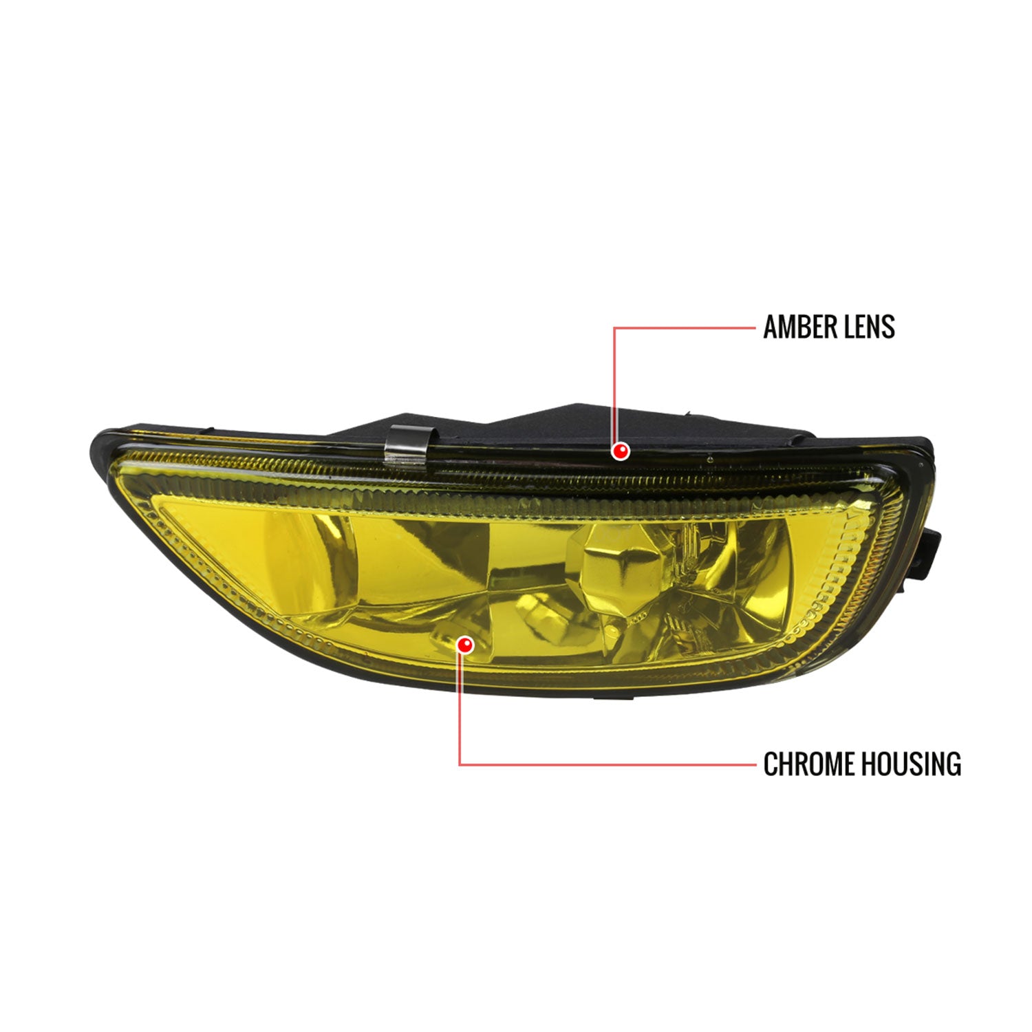 2001-2002 Toyota Corolla H3 Fog Lights Chrome Housing/Yellow Lens