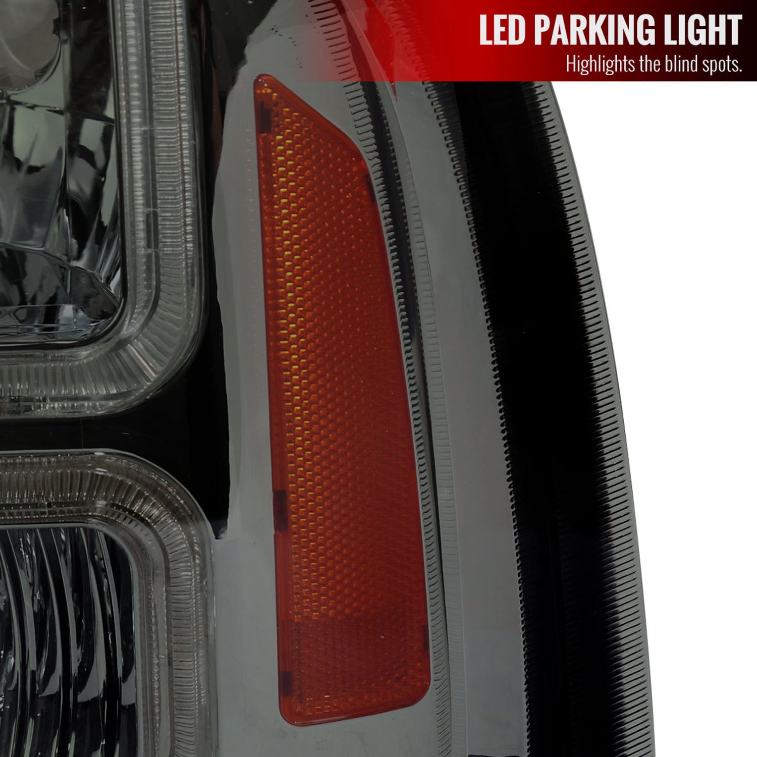 2005-2007 Ford F250/350/450 SuperDuty Dual LED C-Bar Factory Headlights Smoked