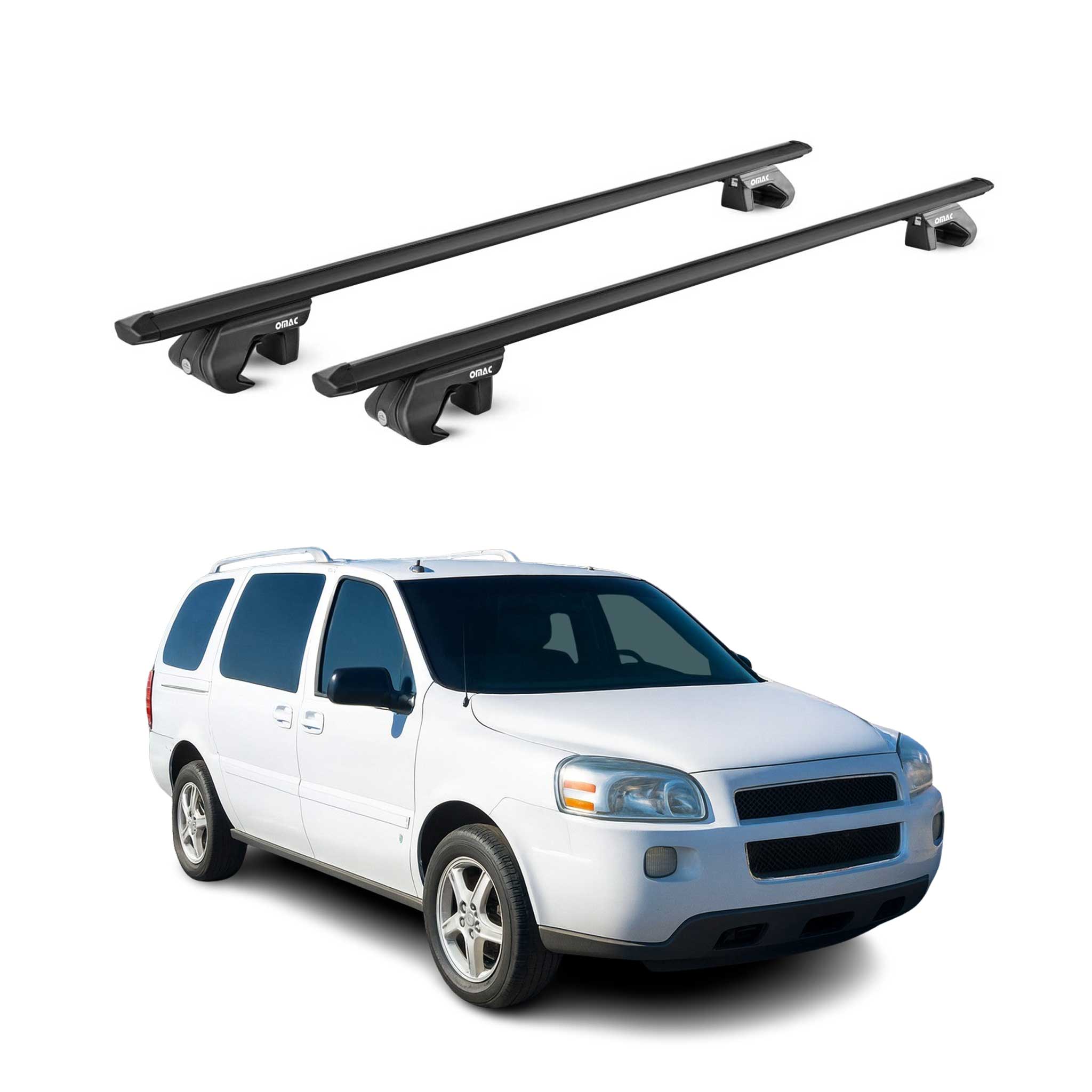 2005-2009 Chevrolet Uplander Roof Rack Cross Bars Black Luggage Carrier 2 Pcs