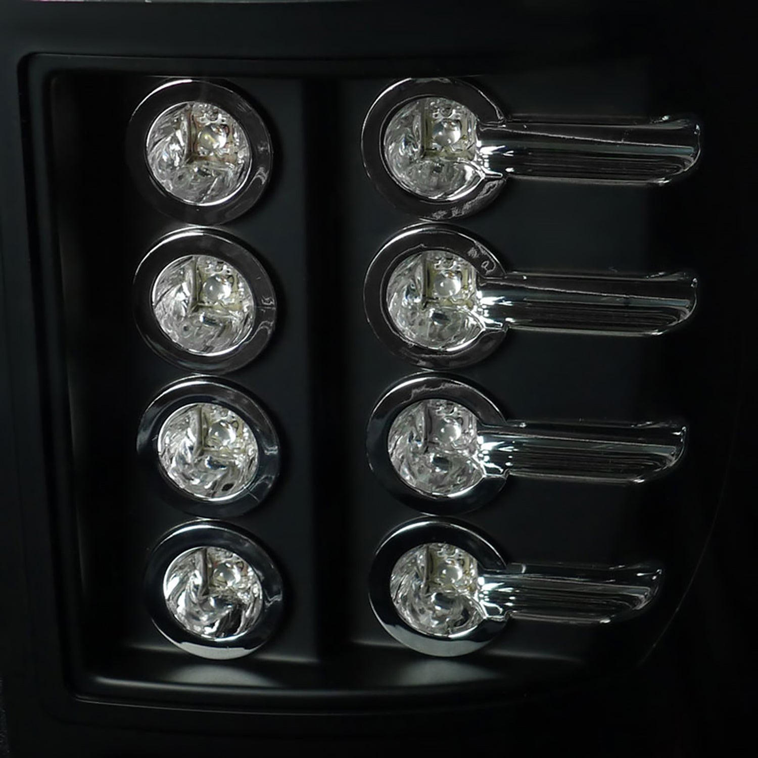 2007-2012 Chevy Avalanche LED Tail Lights Matte Black Housing/Clear Lens