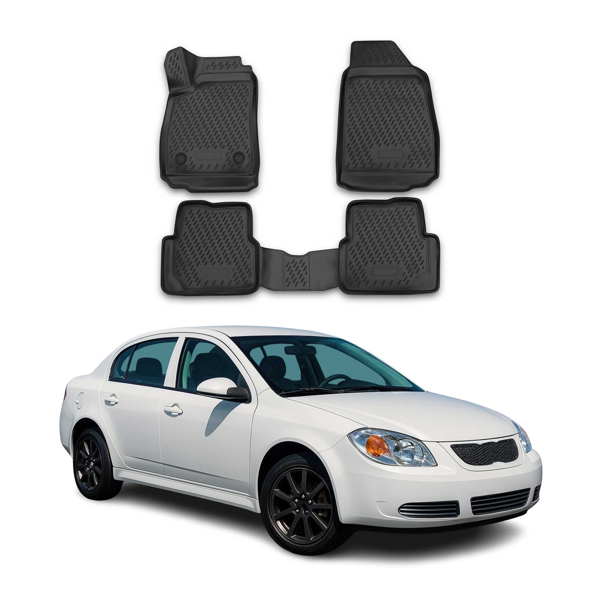 2005-2010 Pontiac G5 Floor Mats Liners Full Set All Weather Black