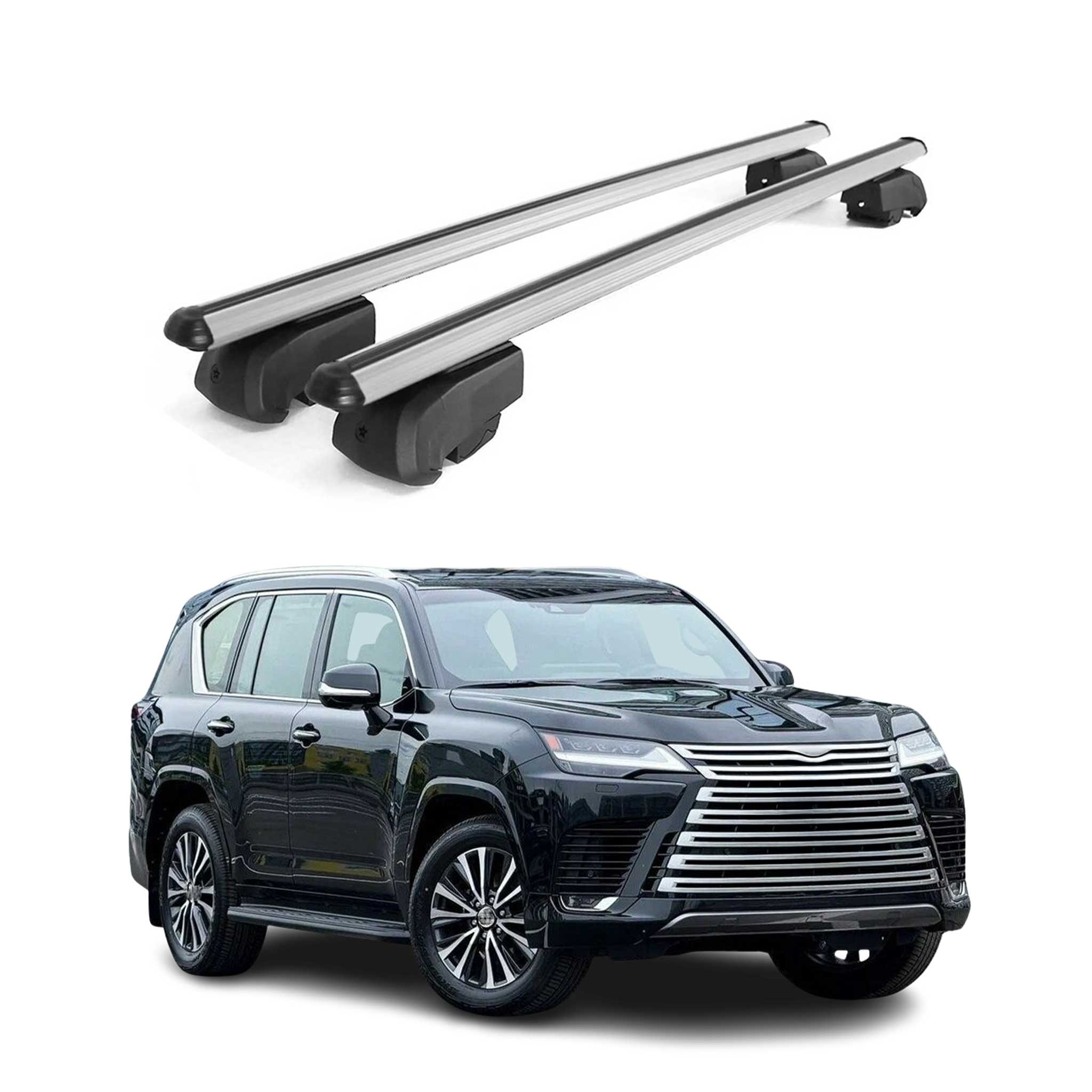 2022-2025 Lexus LX 600 Roof Rack Cross Bars Luggage Carrier Alu Gray 2x