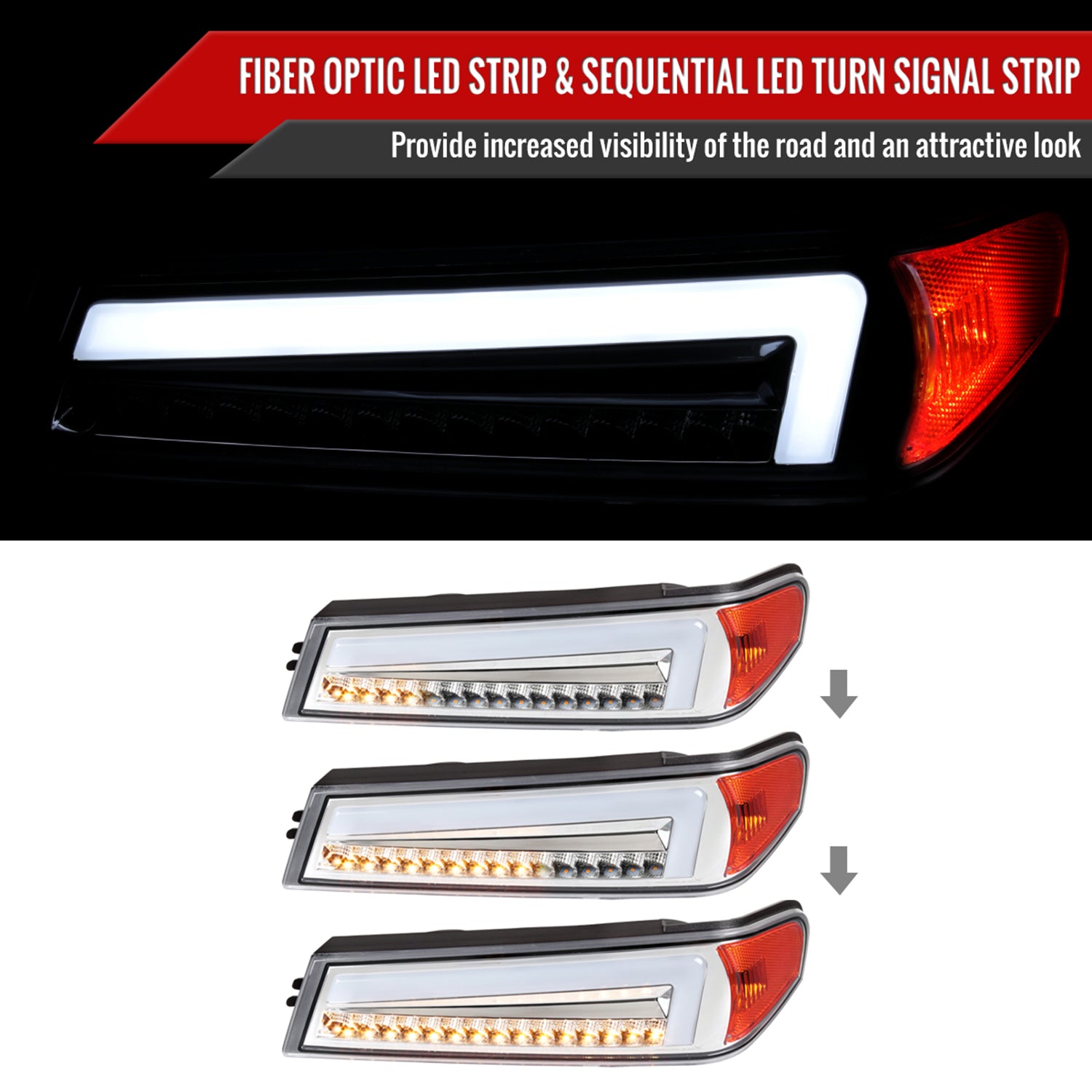 2004-2012 Chevy Colorado/GMC Canyon LED Bumper Corner Signal Lights Chrome
