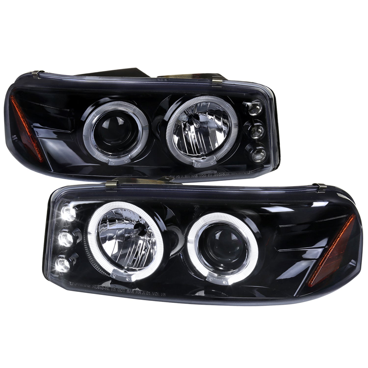 1999-2006 GMC Sierra/00-2006 Yukon/Yukon XL Dual Halo Projector Headlights Black