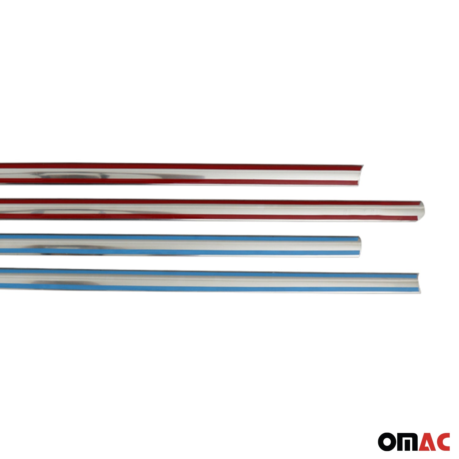 2001-2009 Mercedes C Class W203 Window Molding Trim Streamer S. Steel 4x