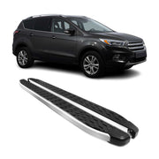 2013-2019 Ford Escape Running Boards Side Steps Silver & Black