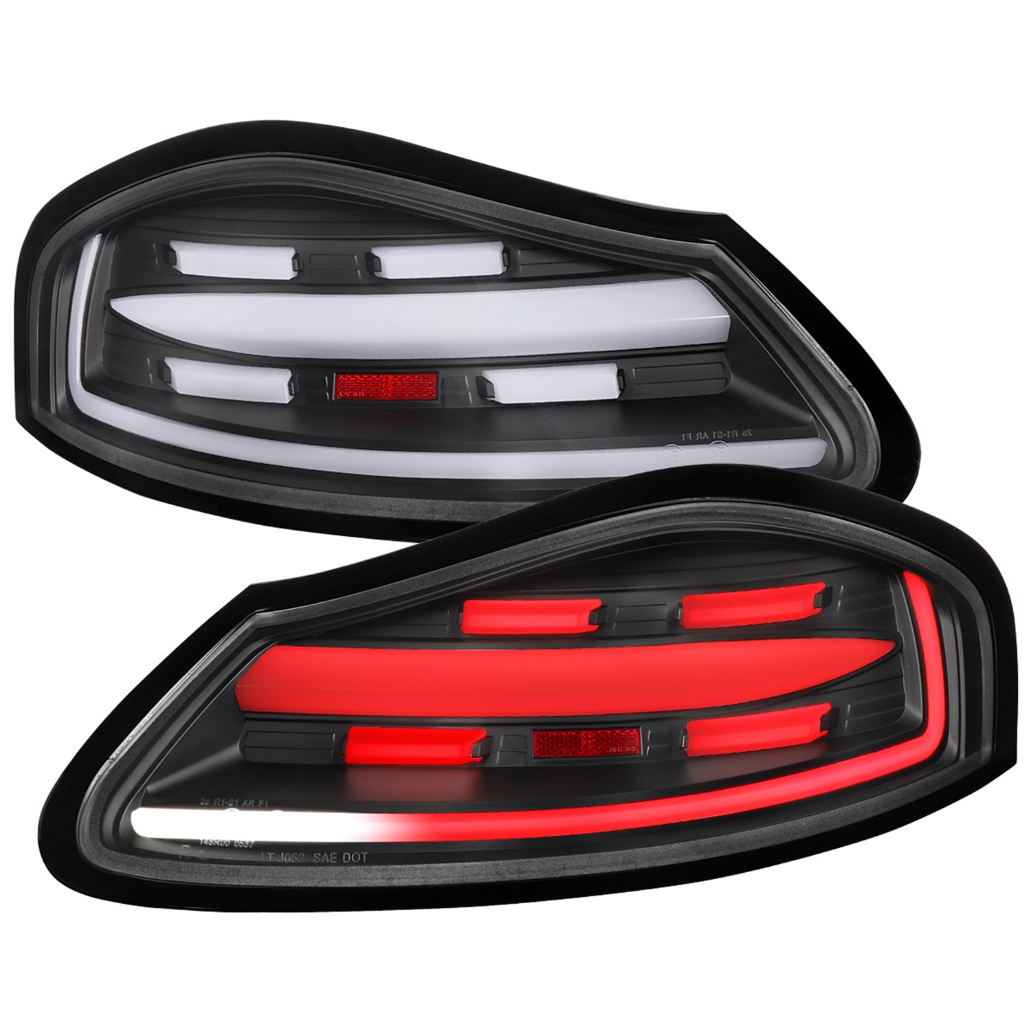 1997-2004 Porche Boxster 986 LED Sequential Tail Lights Matte Black/Clear Lens