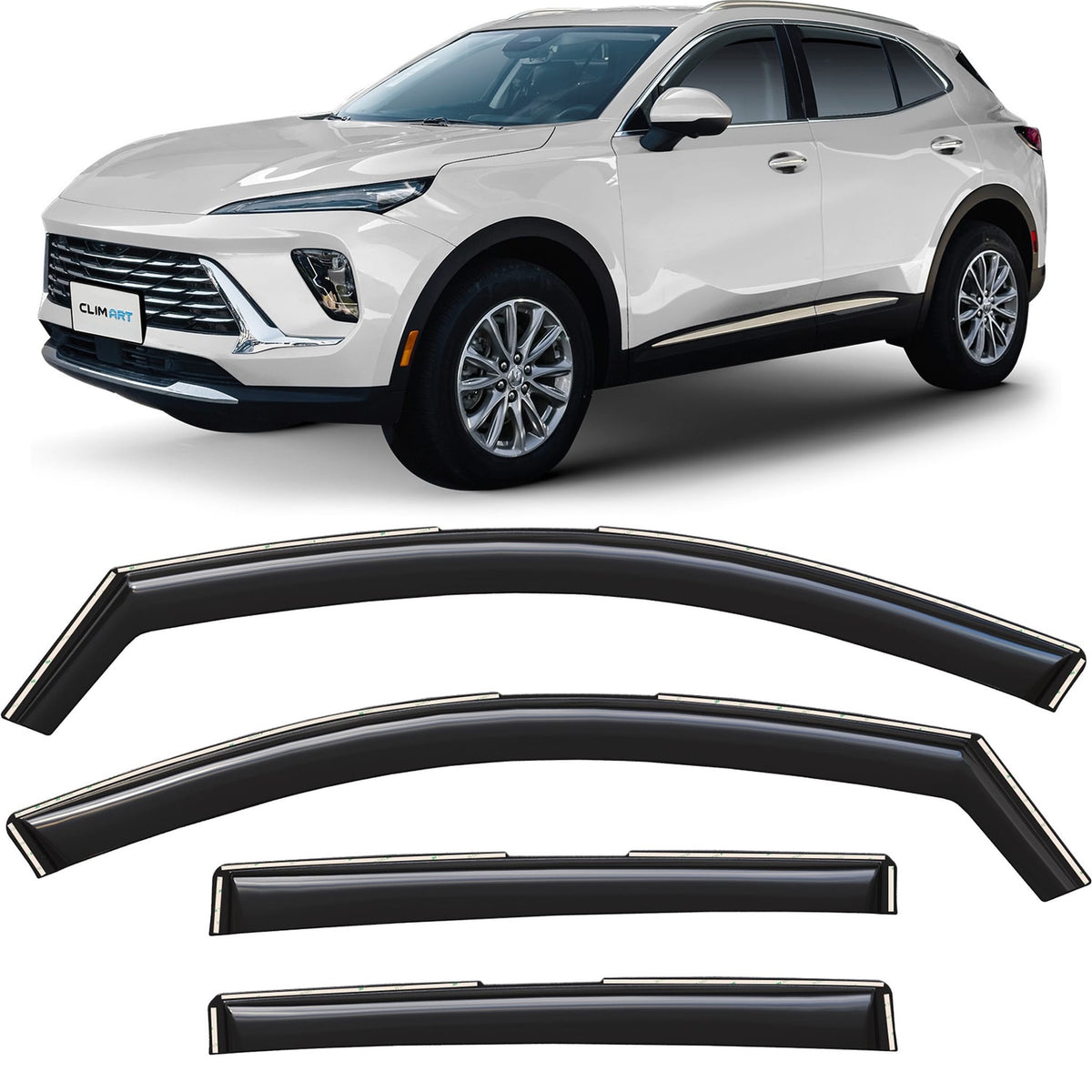 Clim Art Wind Deflectors for Buick Envision 2021-2026 In-channel Dark Smoke 4Pcs