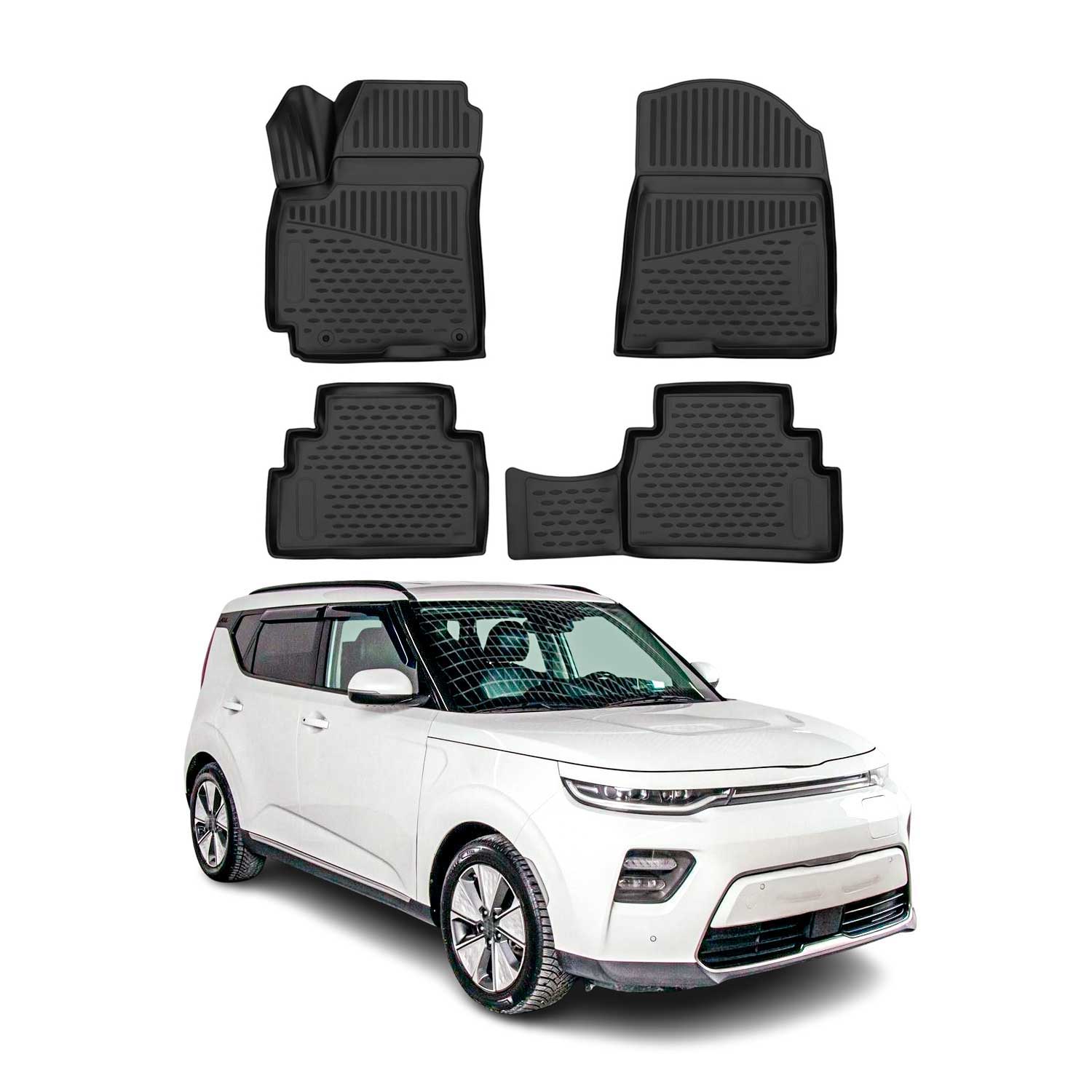 2020-2025 Kia Soul Floor Mats Liners Full Set All Weather Black