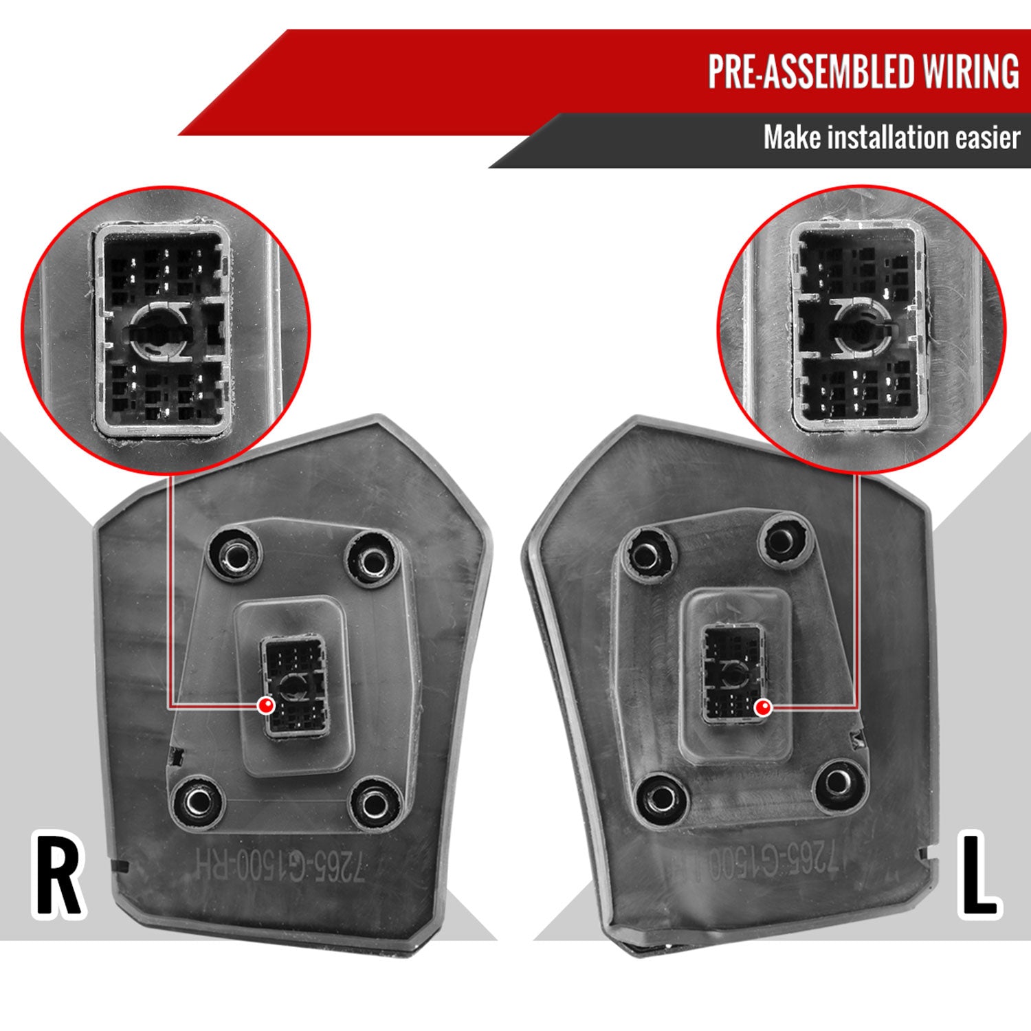 2019-2022 GMC Sierra 1500 Heated Chrome Towing Mirrors Smoke Lens Turn Signal