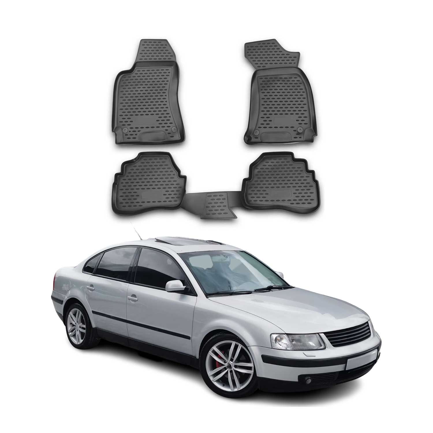 1998-2001 VW Passat B5 Floor Mats Liners Full Set All Weather Black