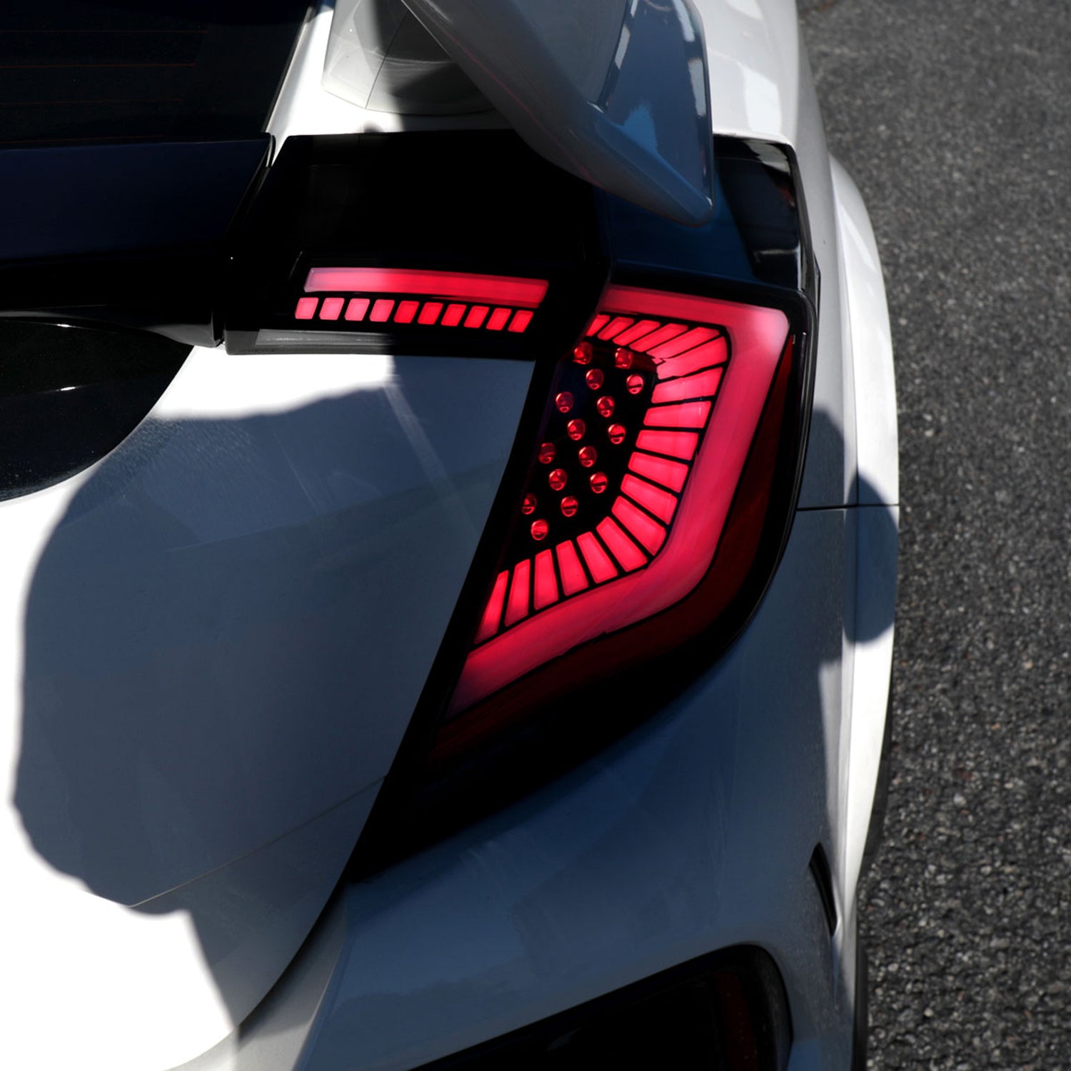 2017-2021 Honda Civic Hatchback LED Signal Tail Lights Jet Black/Clear