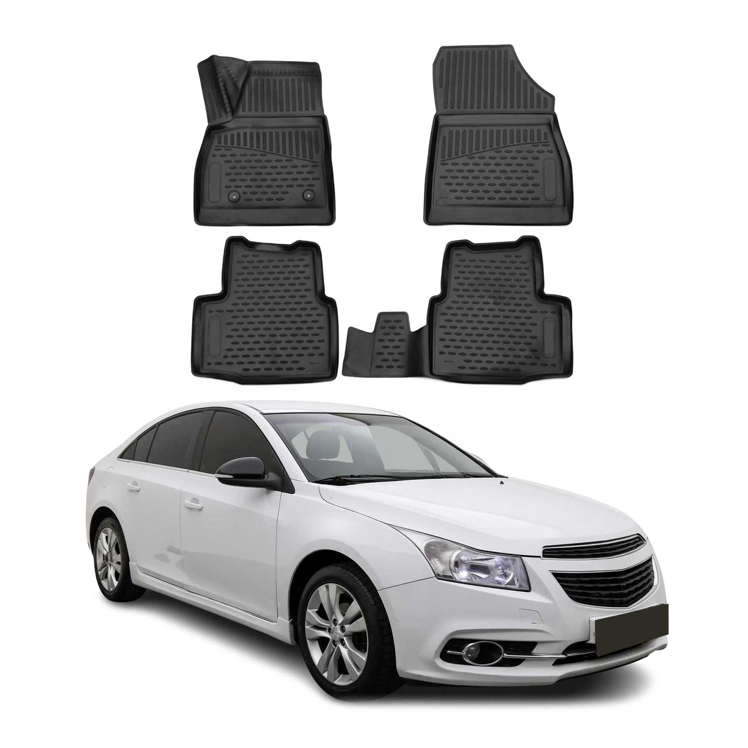 2016-2019 Chevrolet Cruze HB Floor Mats Liners Full Set All Weather Black