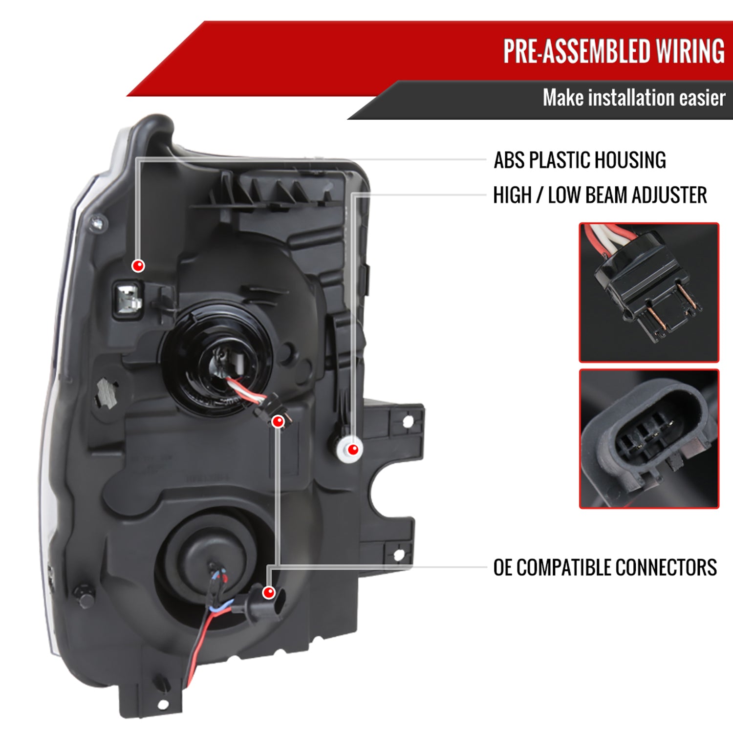 2011-2016 F-250 F-350 F-450 F-550 Dual Halo Headlights LED Signal Chrome