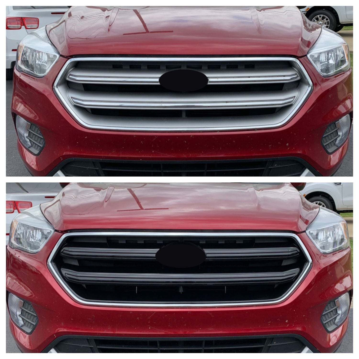 2017-2019 Ford Escape Grille Overlay Gloss Black 1Pcs ABS Plastic
