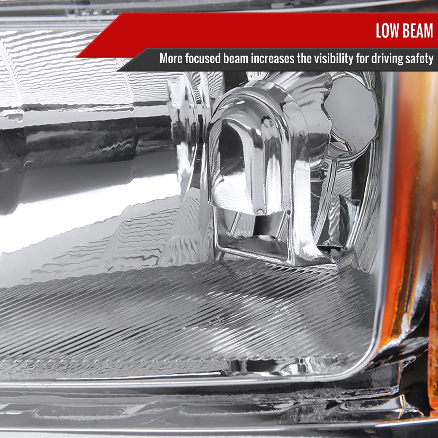 2007-2014 GMC Sierra Factory Style Headlights Chrome Housing/Clear Lens