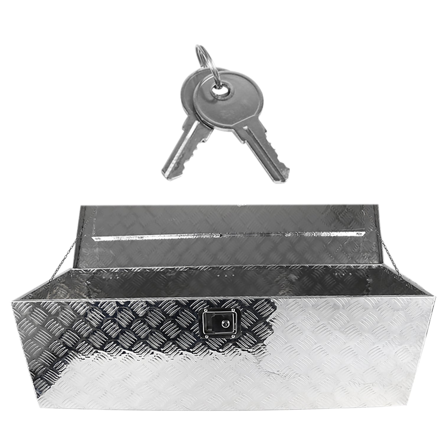 Universal 49" Heavy Duty Silver Alu Truck Tool Box w/ Side Handles Lock & Keys