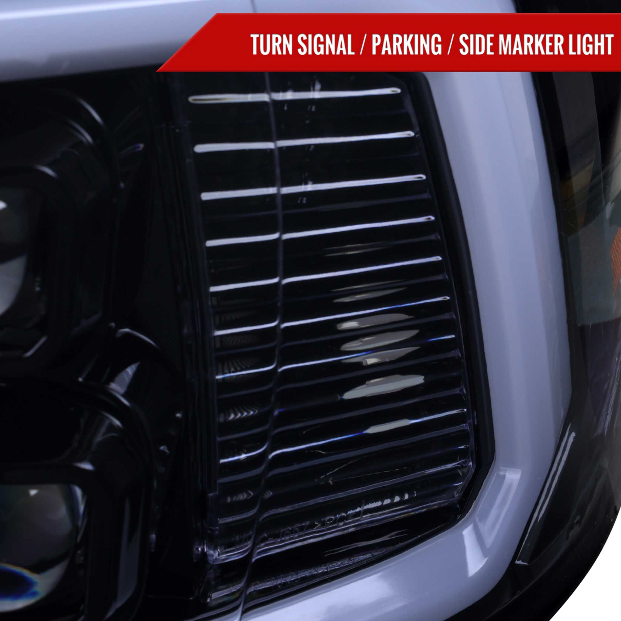 For Dodge RAM 1500 2009-18 / RAM Classic 2019 / 2500 3500 2010-18 LED Bar Turn Signal Projector Headlights Glossy Black Housing Smoked Lens