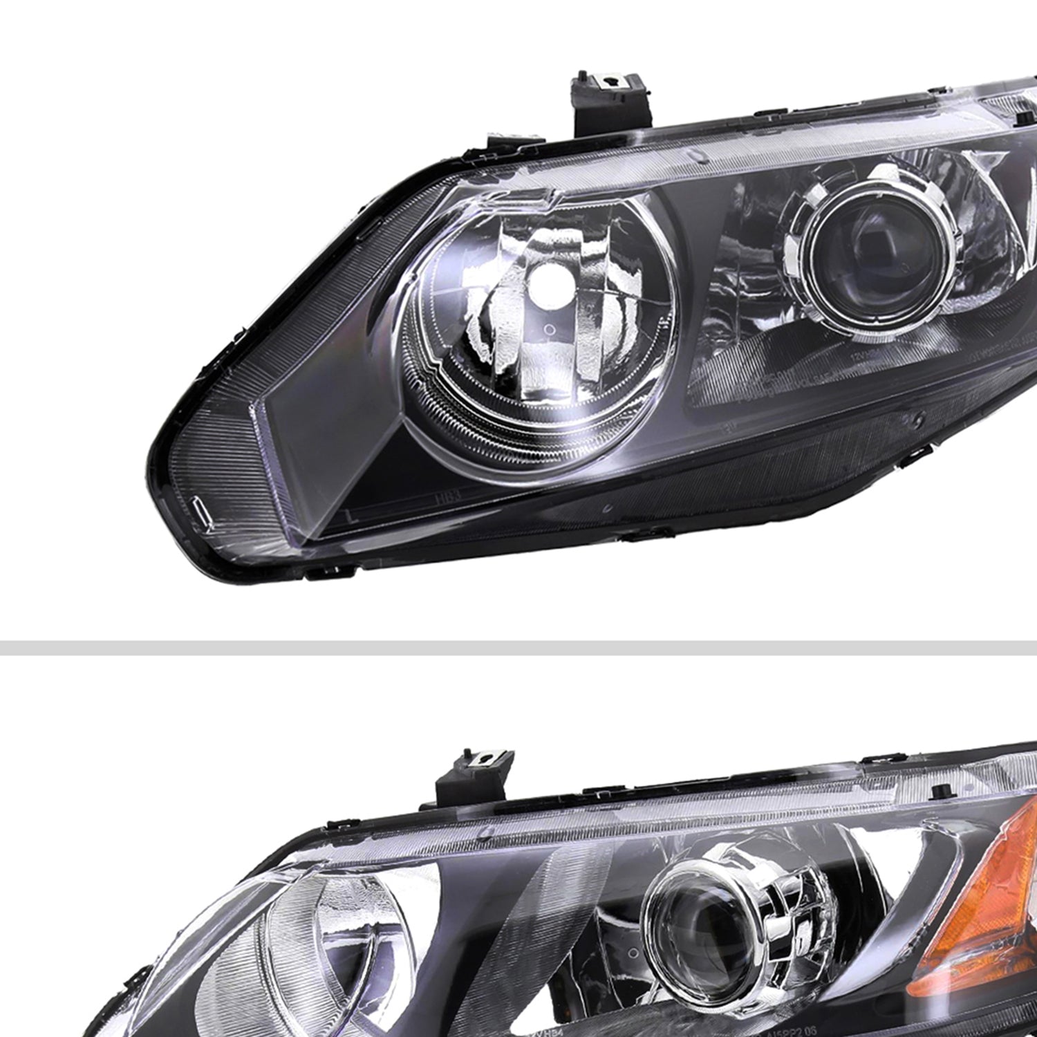 2006-2011 Honda Civic Sedan Retro Style Projector Headlights Matte Black/Clear