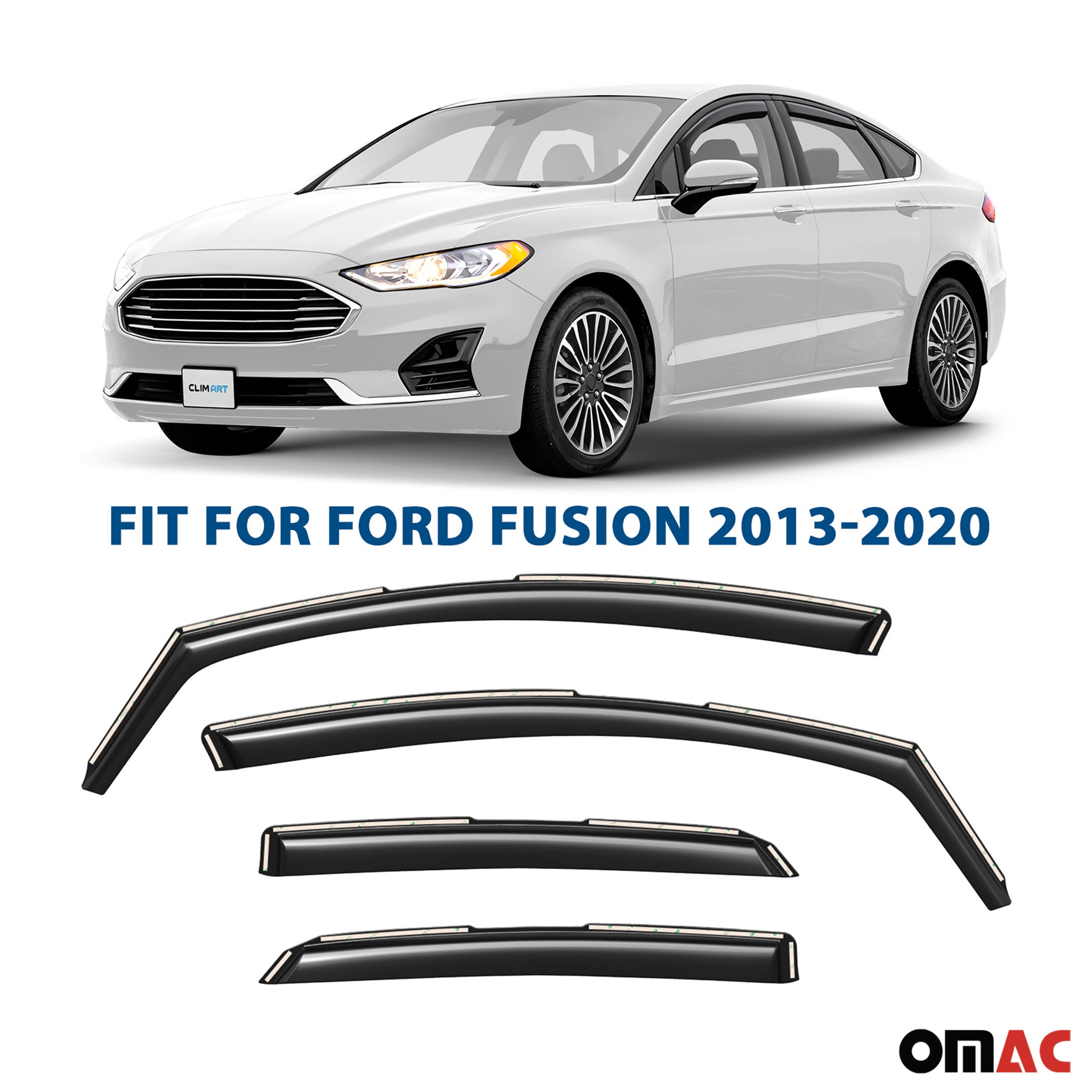 Clim Art Wind Deflectors for Honda Civic 2022-2025 Hatchback Smoke 4 Pcs