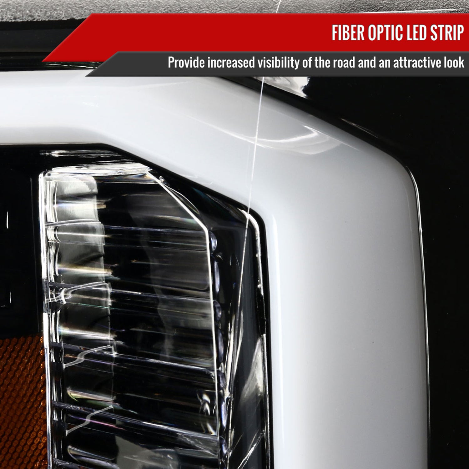 2007-2014 Chevy Silverado 1500/2500HD/3500HD LED C-Bar Headlights Black