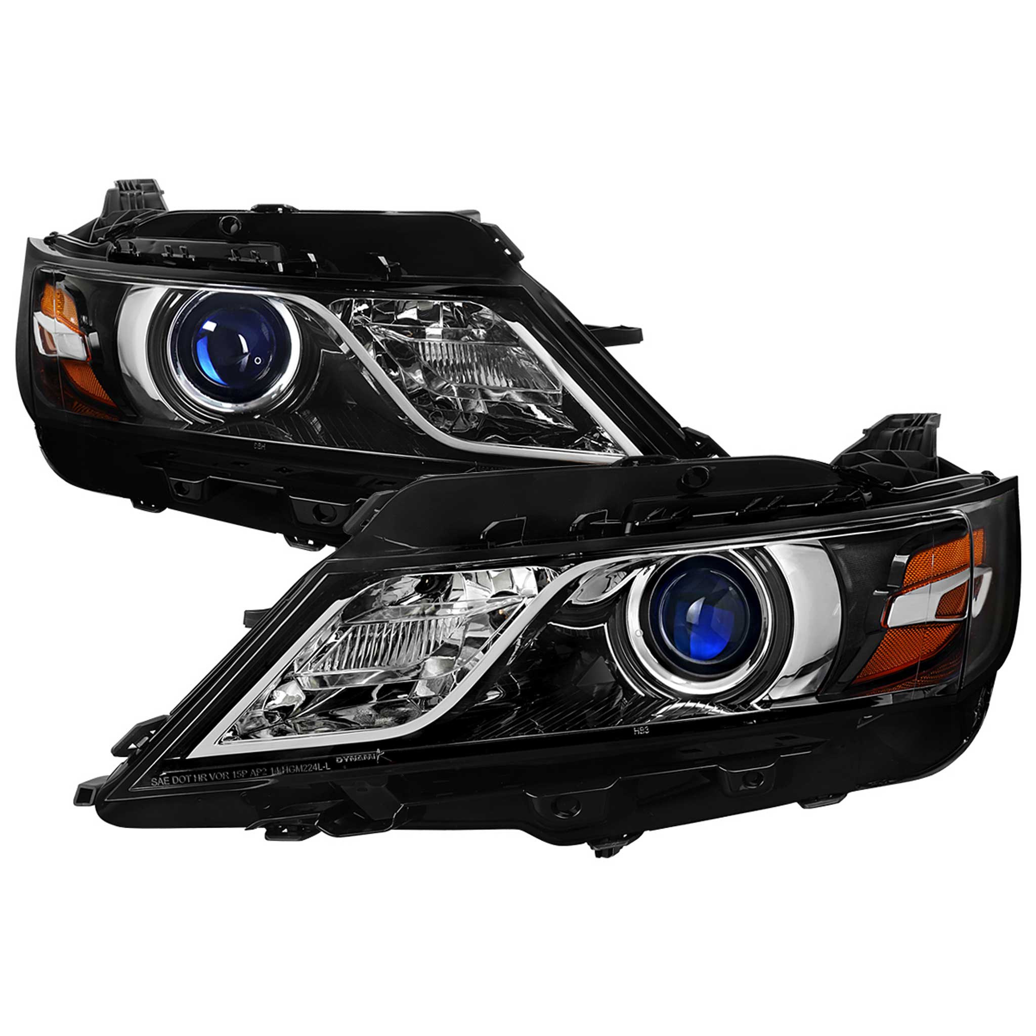 For Chevrolet Impala 2014-2020 Factory Style Projector Headlights Jet Black Housing Clear Lens
