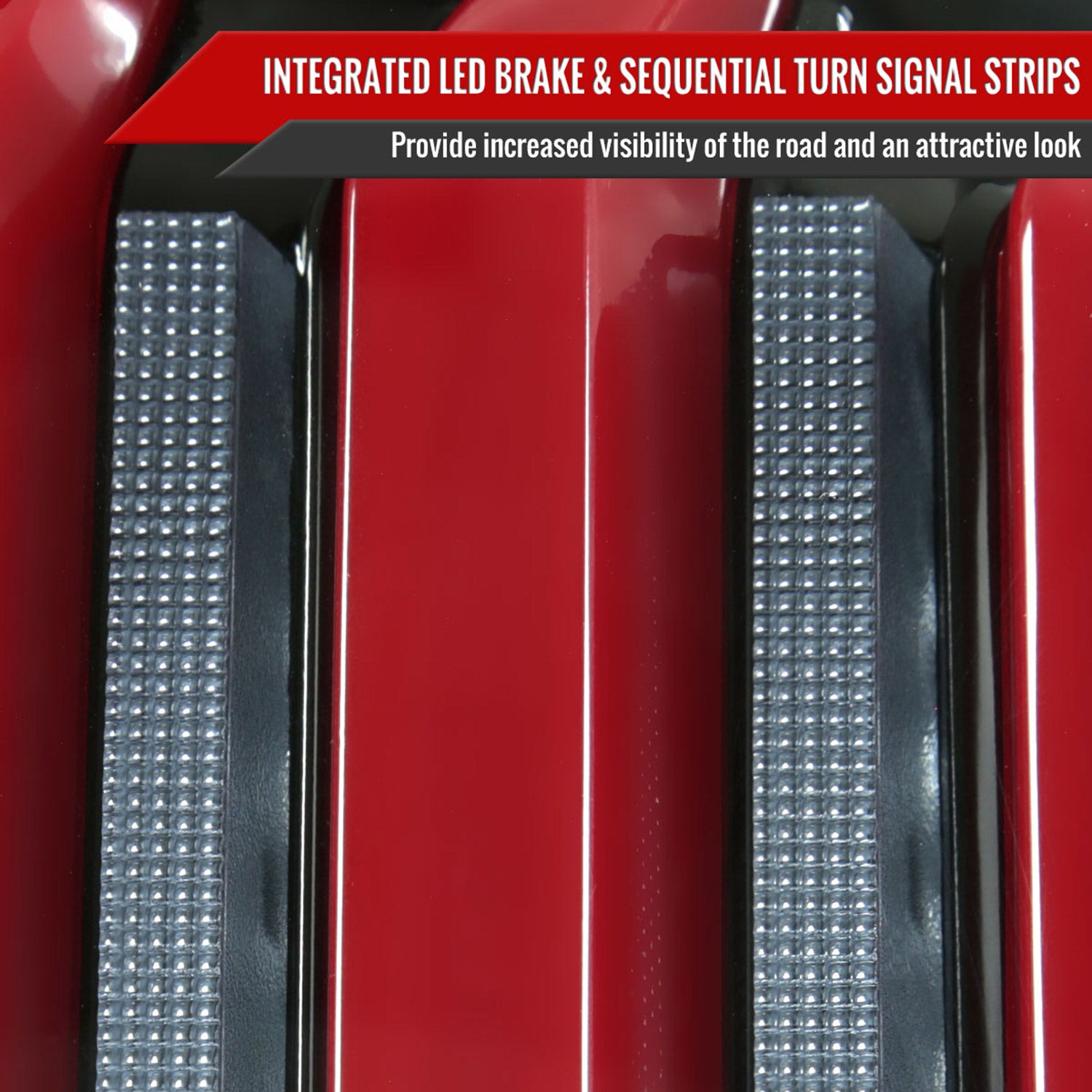 2007-2013 Toyota Tundra Sequential Red LED Bar Tail Lights Glossy Black/Clear