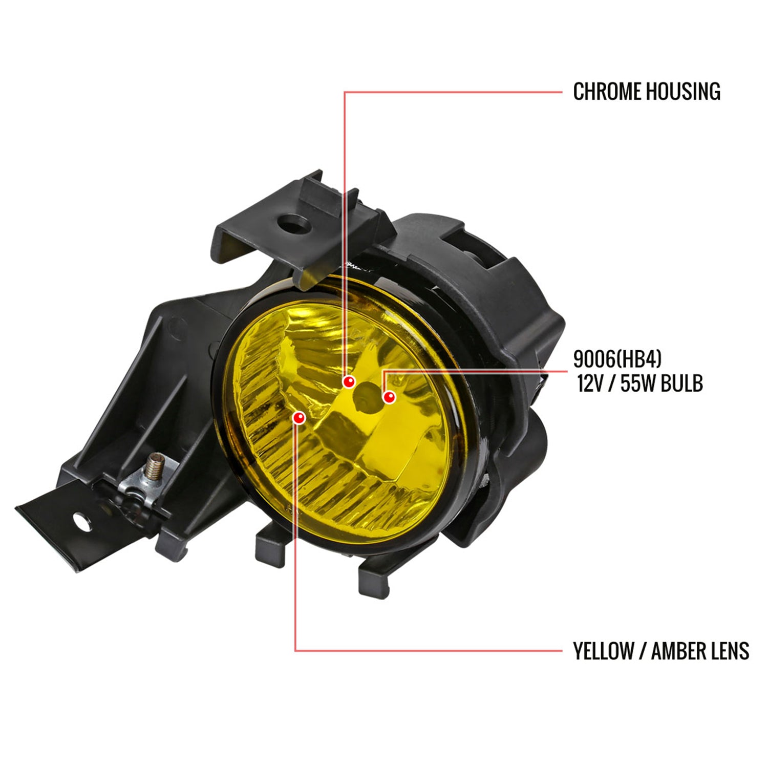 2008-2011 Subaru Impreza WRX 9006 HB4 Fog Lights Kit & Switch Chrome/Yellow