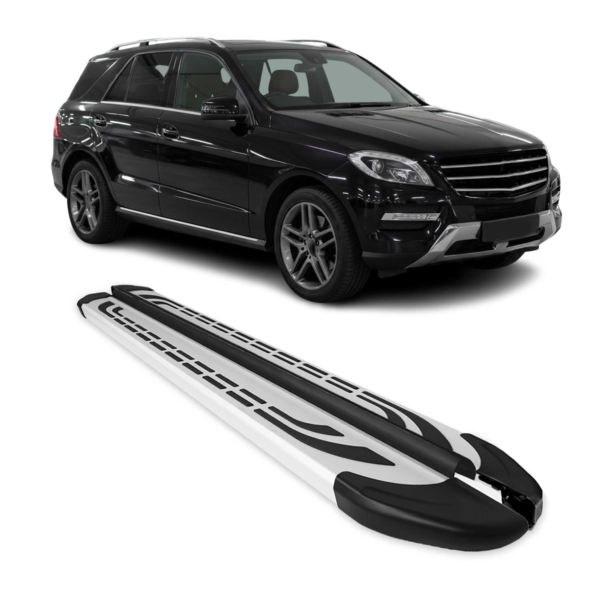 2012-2015 Mercedes ML Class W166 Running Boards Side Steps Silver
