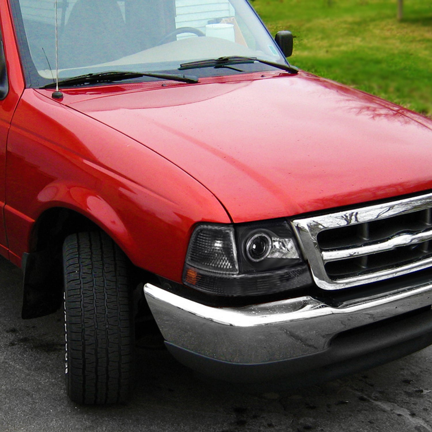 1998-2000 Ford Ranger Corner Parking Turn Signal Lights Matte Black/Clear Lens