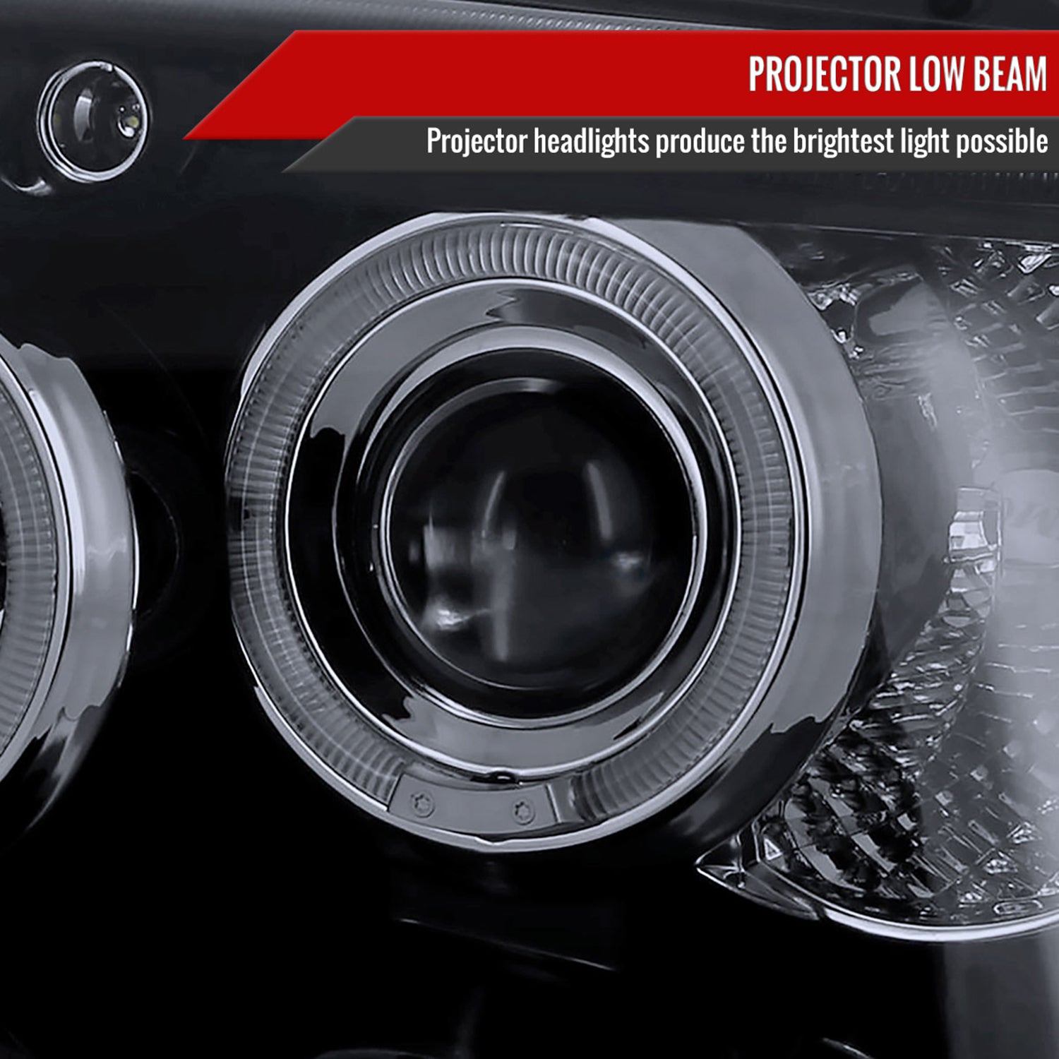 1999-2004 Jeep Grand Cherokee Dual Halo Projector Headlights Black/Smoke