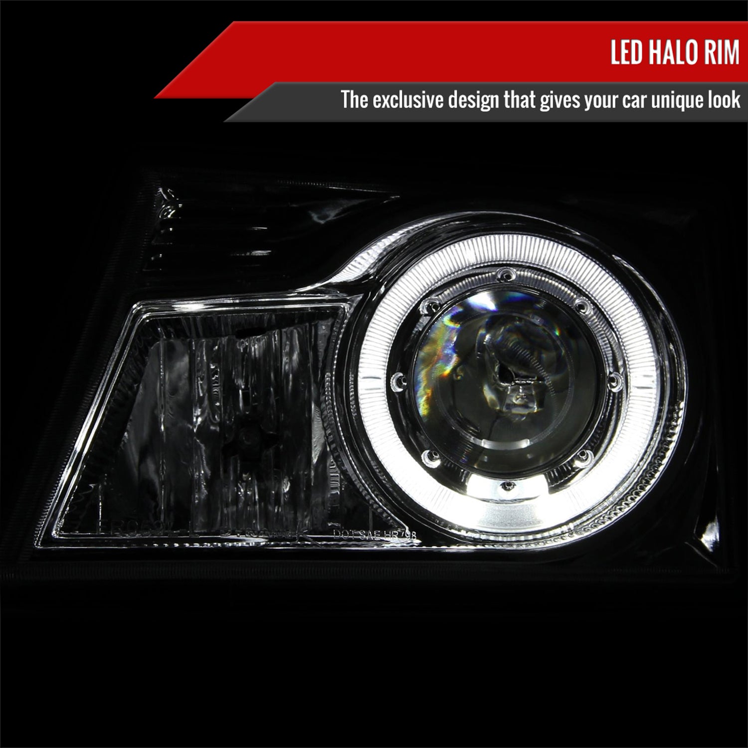 1998-2000 Ford Ranger Halo Projector Headlights Chrome Housing/Smoke Lens