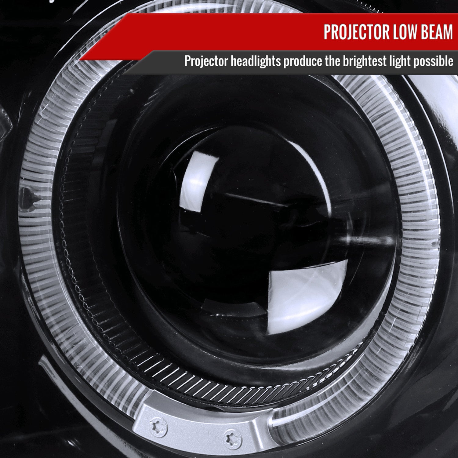 2002-2005 Ford Explorer Dual Halo Projector Headlights Glossy Black/Smoke Lens