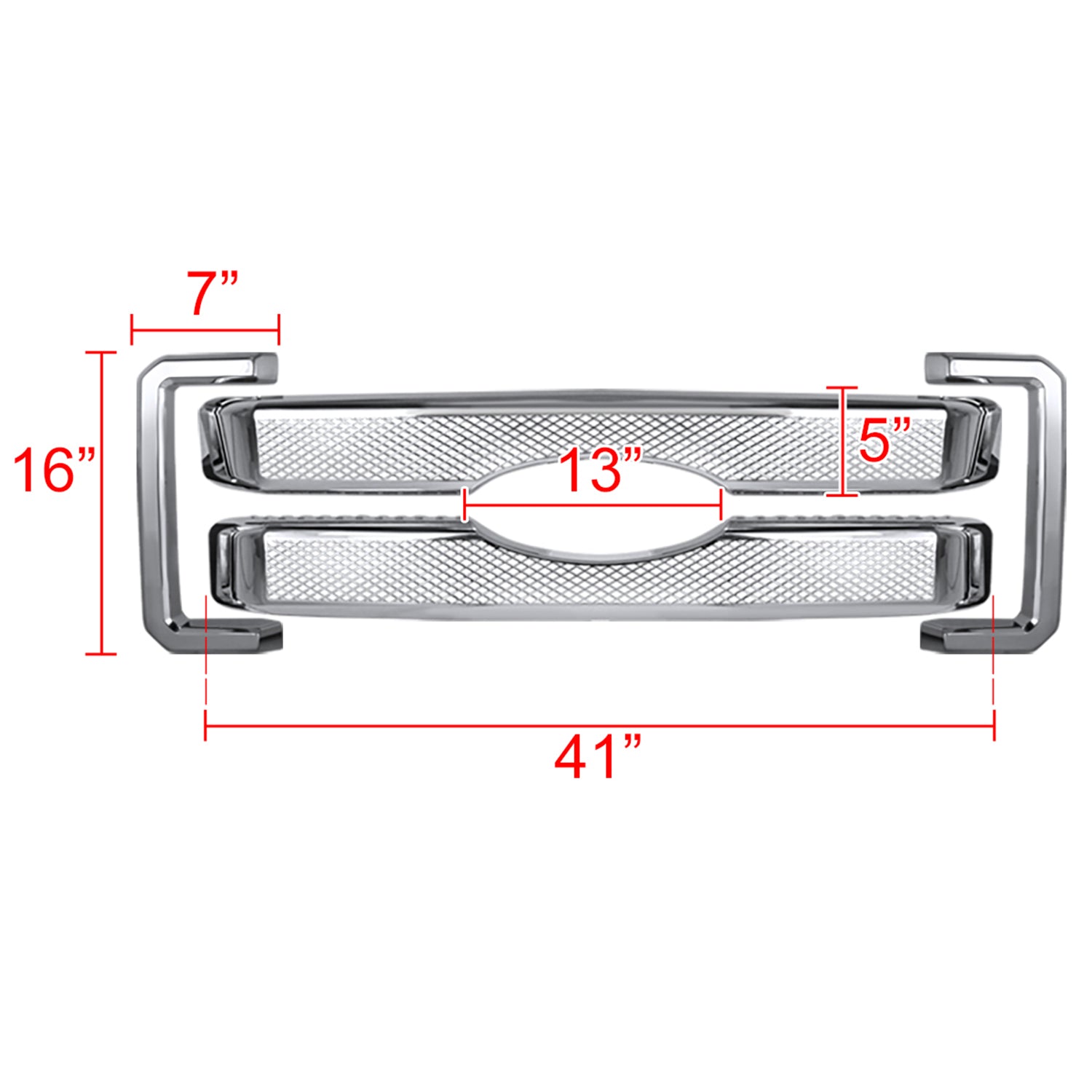 2011-2016 Ford F-250/350/450/550 SuperDuty Platinum Chrome ABS Grille Overlay
