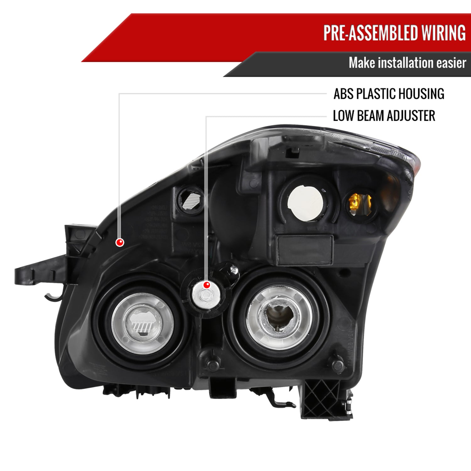 2010-2012 Nissan Altima Sedan Factory Crystal Headlights - Passenger Side