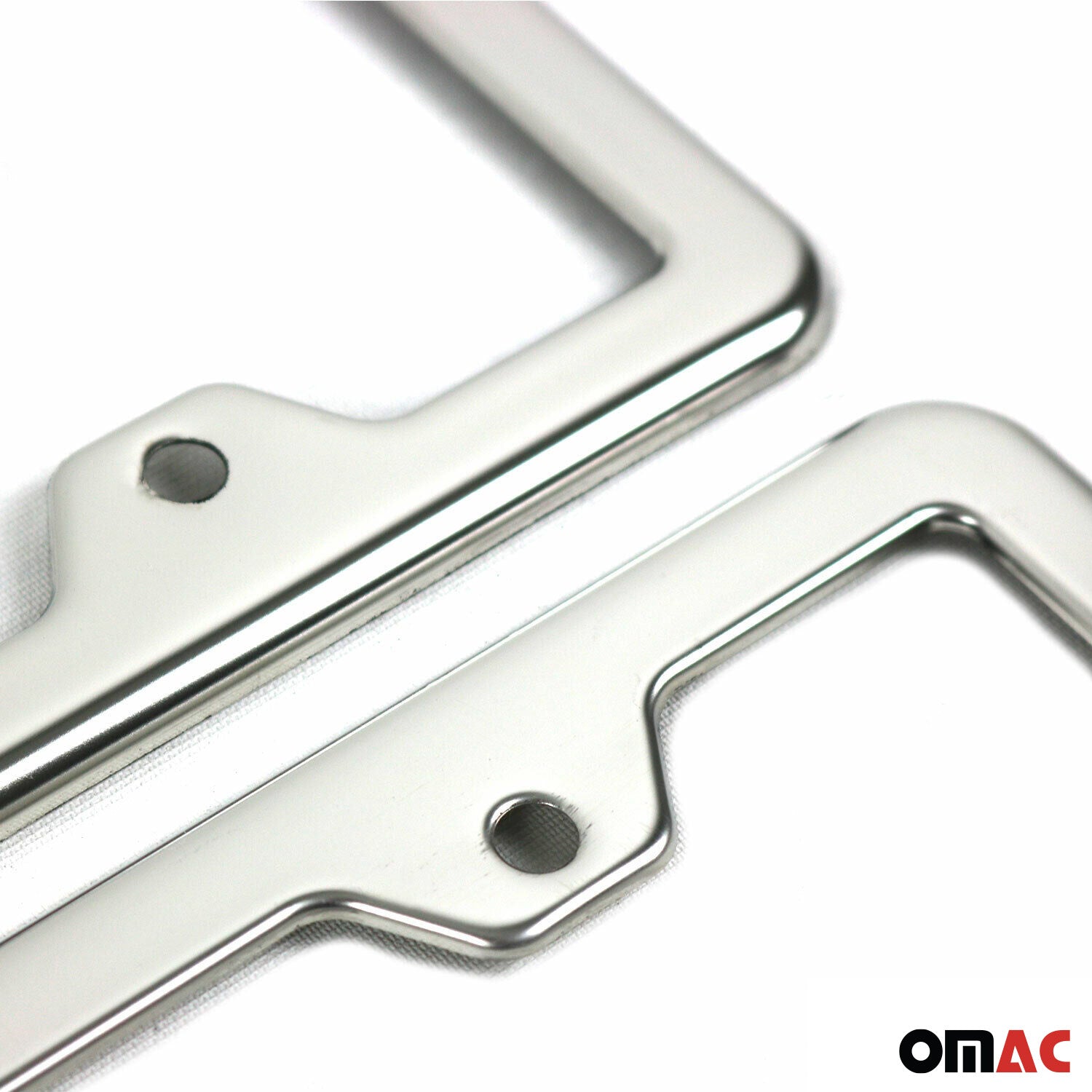2 Pcs Chrome Stainless Steel License Plate Frame Tag Holder