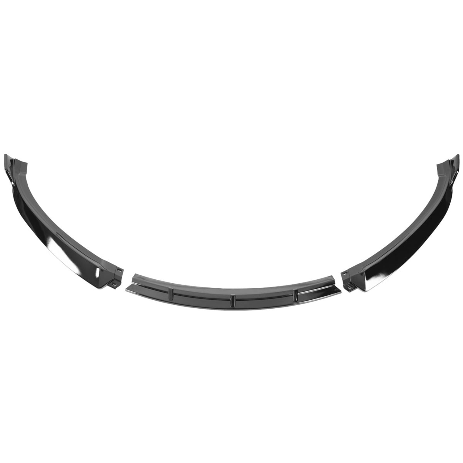2012-2016 Tesla Model S Glossy Black 3Pcs Front Bumper Lip Splitter Kit