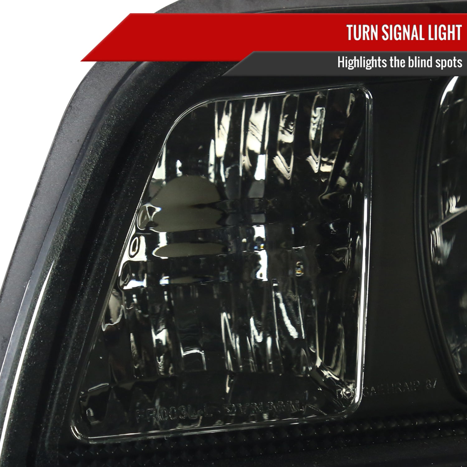 1987-1993 Ford Mustang Crystal Headlights Chrome Housing/Smoke Lens