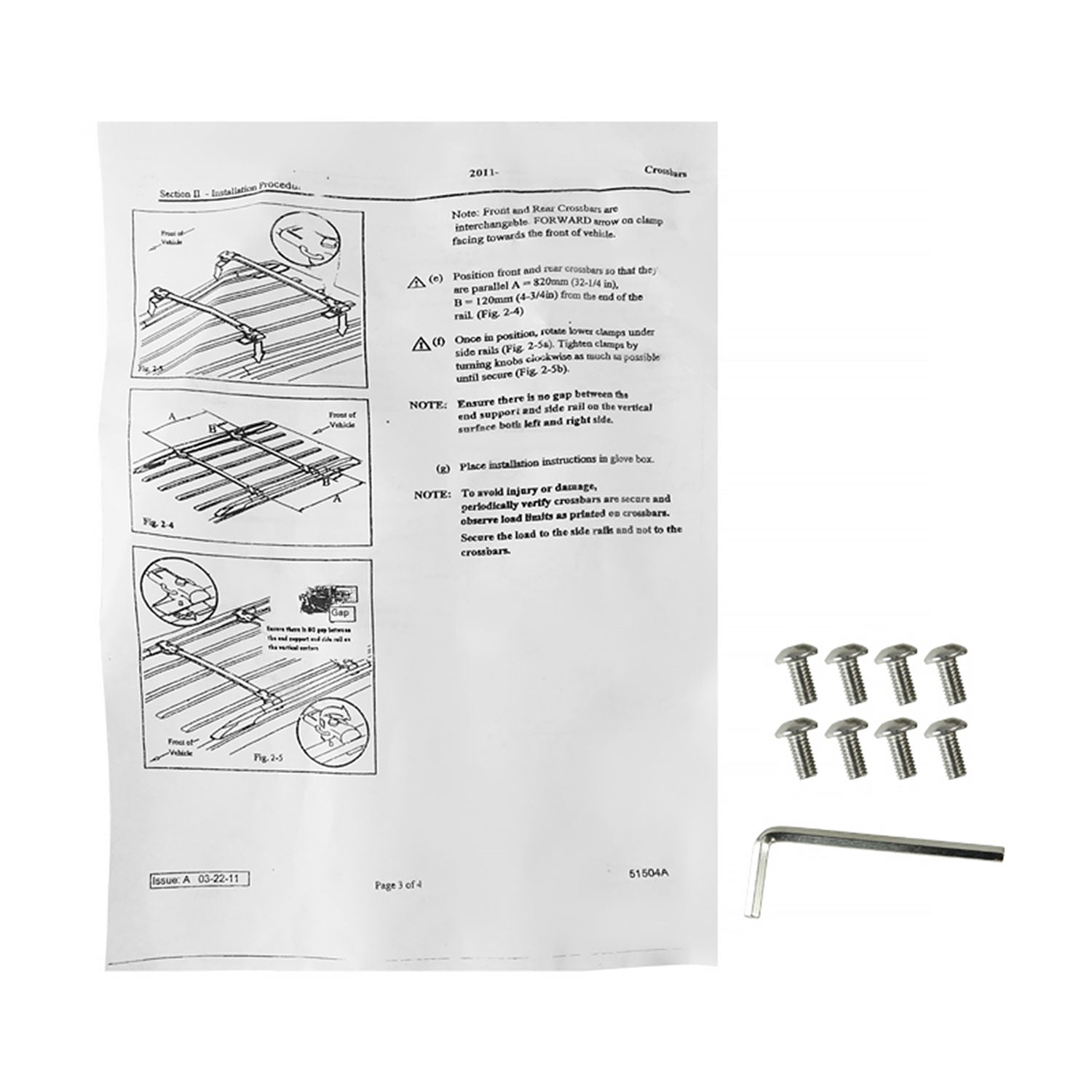 2011-2017 Toyota Sienna Aluminum Roof Top Cross Bars Black