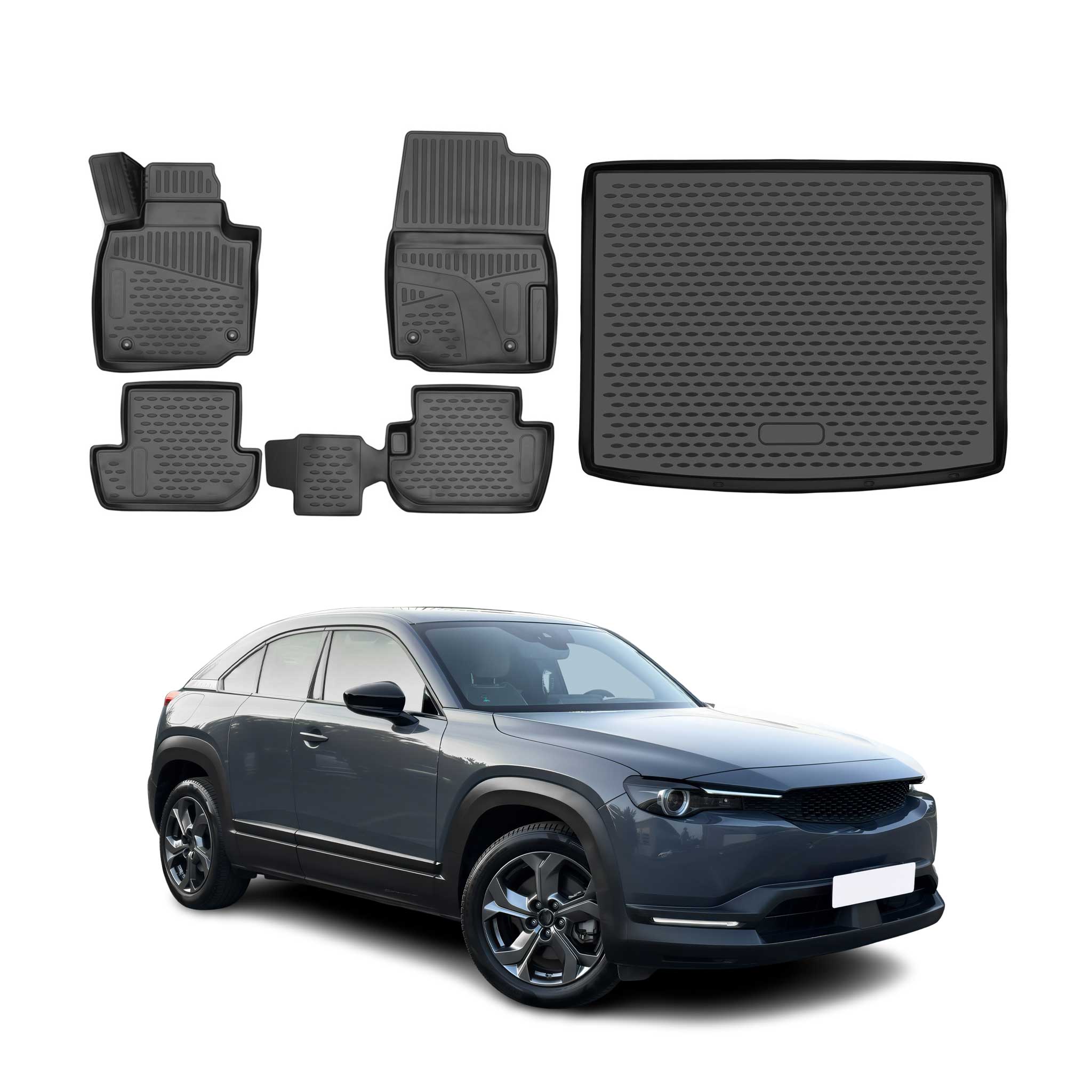 2022-2024 Mazda MX-30 EV Floor Mats & Cargo Liner Full Set Black