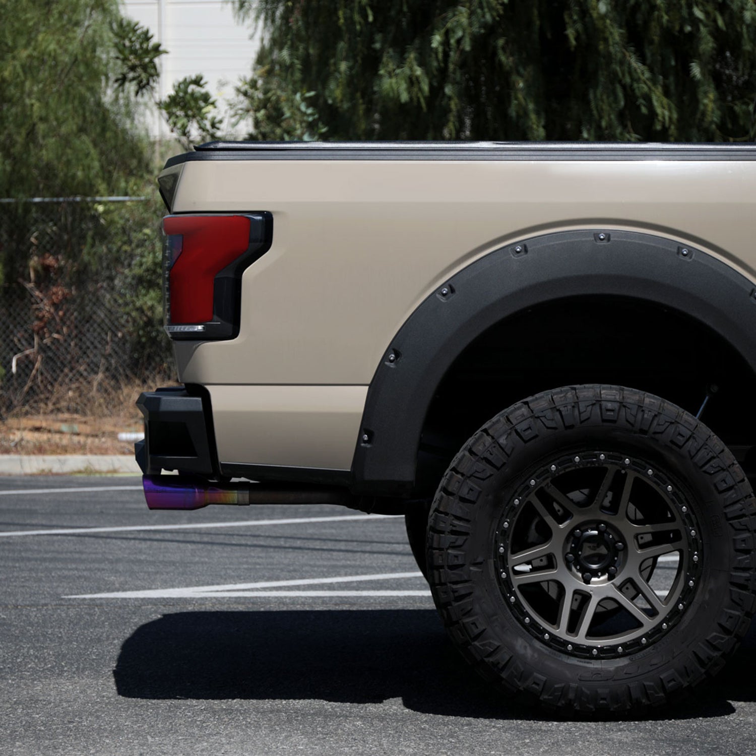 2015-2017 Ford F-150 Turn Signal Animated Red LED Bar Tail Lights Matt Black