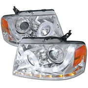 2004-2008 Ford F-150/ Lincoln Mark LT Halo Headlights LED Light& Signal Chrome