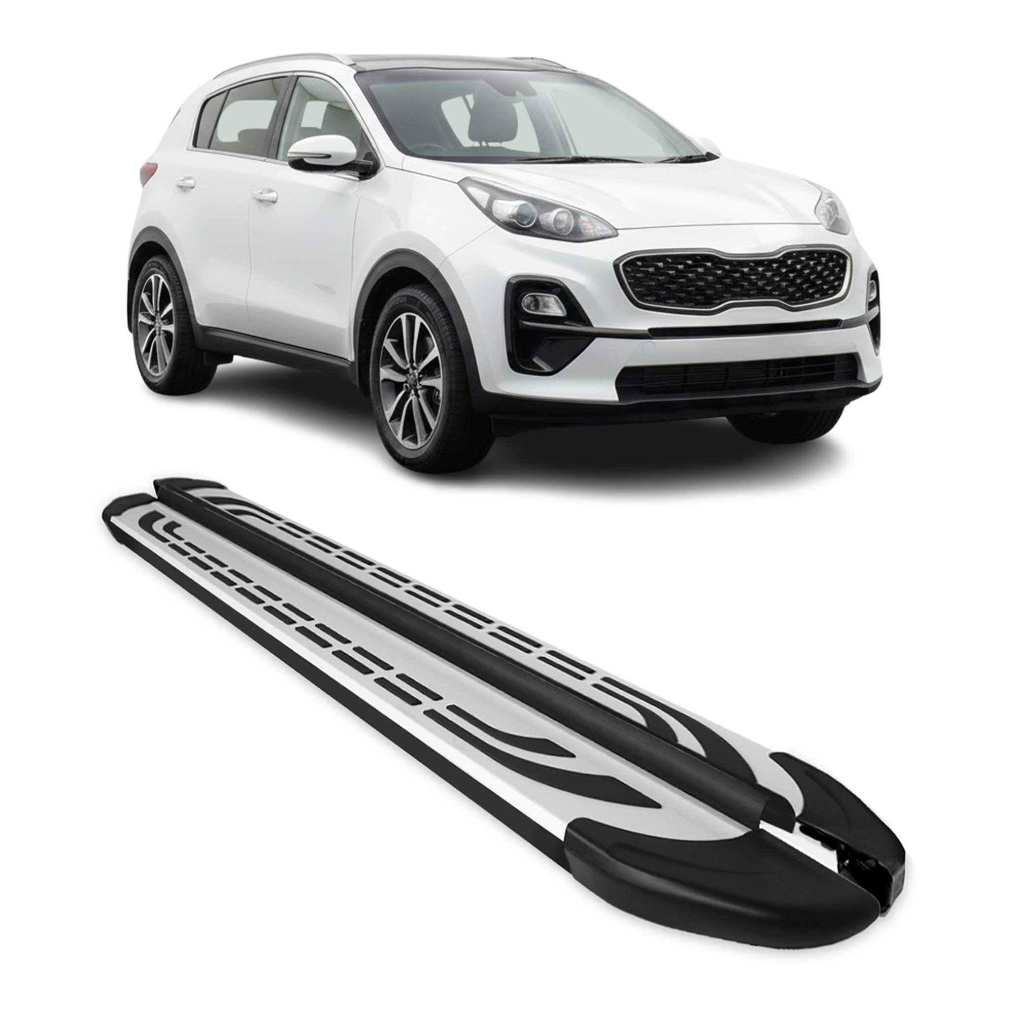 2017-2022 Kia Sportage Running Boards Side Steps Silver