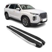 2020-2025 Hyundai Palisade Running Board Side Step Nerf Bar Silver Black 2x