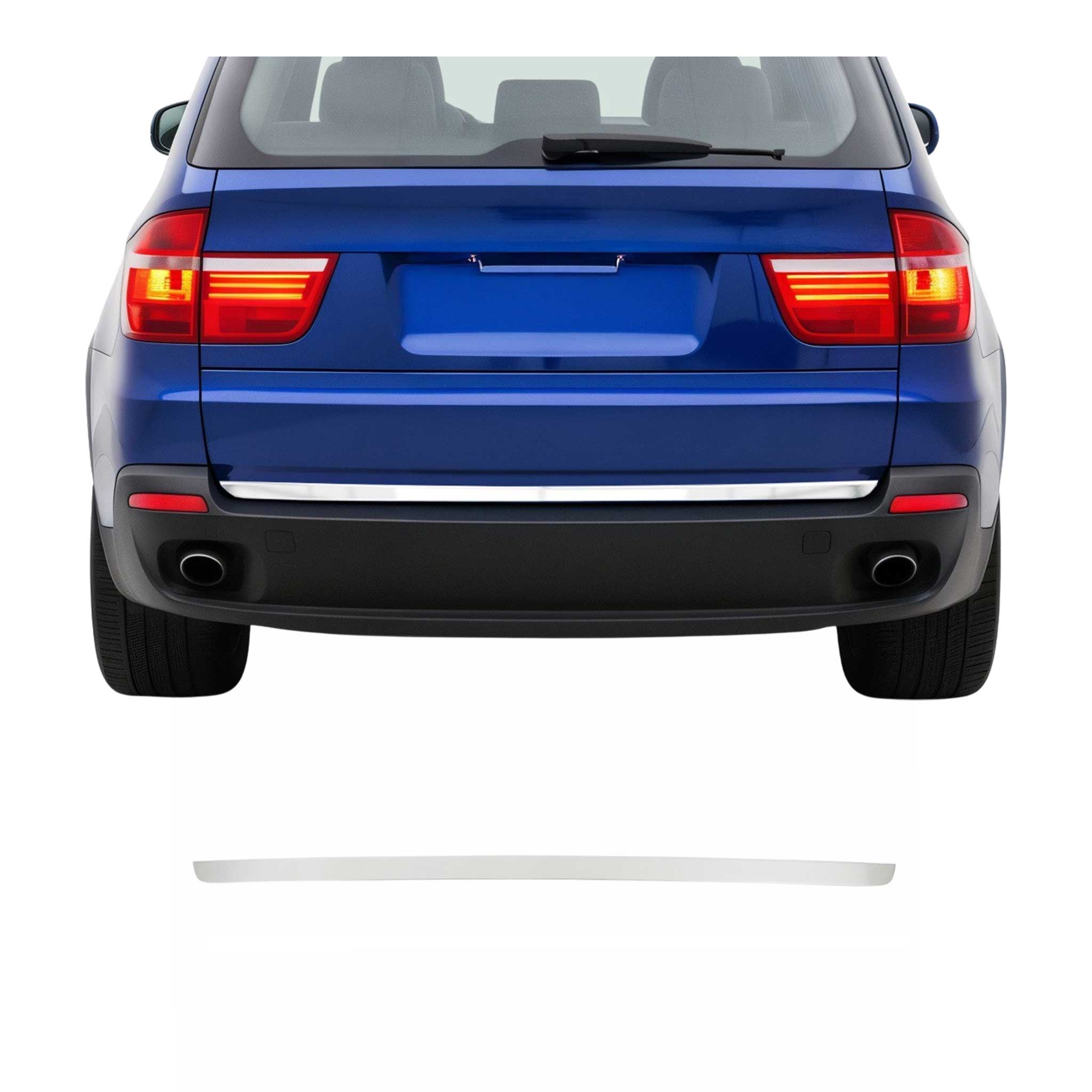 2007-2013 BMW X5 E70 Rear Trunk Lid Molding Trim Brushed Stainless Steel Silver 1Pc