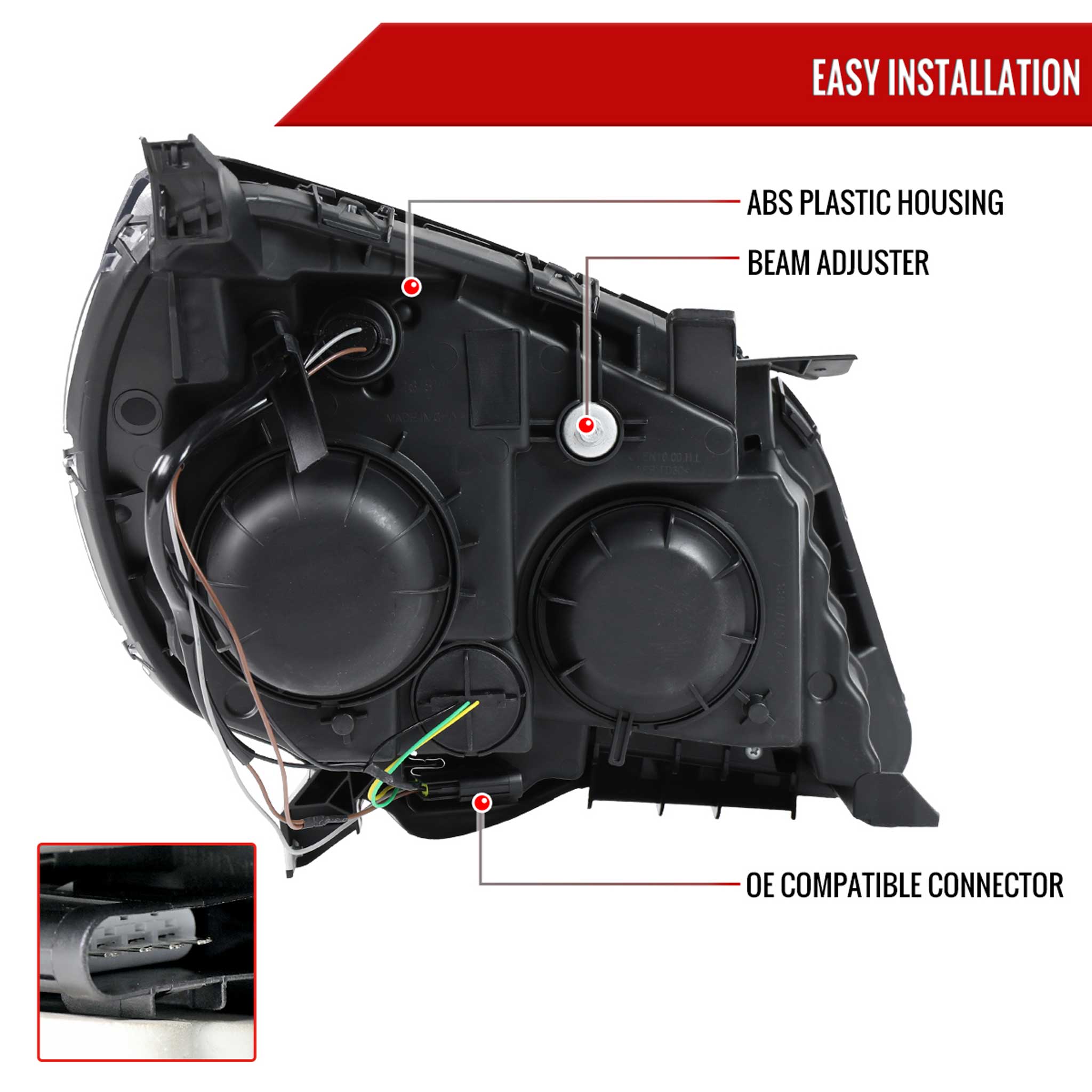 For Chevrolet Equinox 2010-2015 Driver Side Factory Style Headlight Chrome Housing Clear Lens